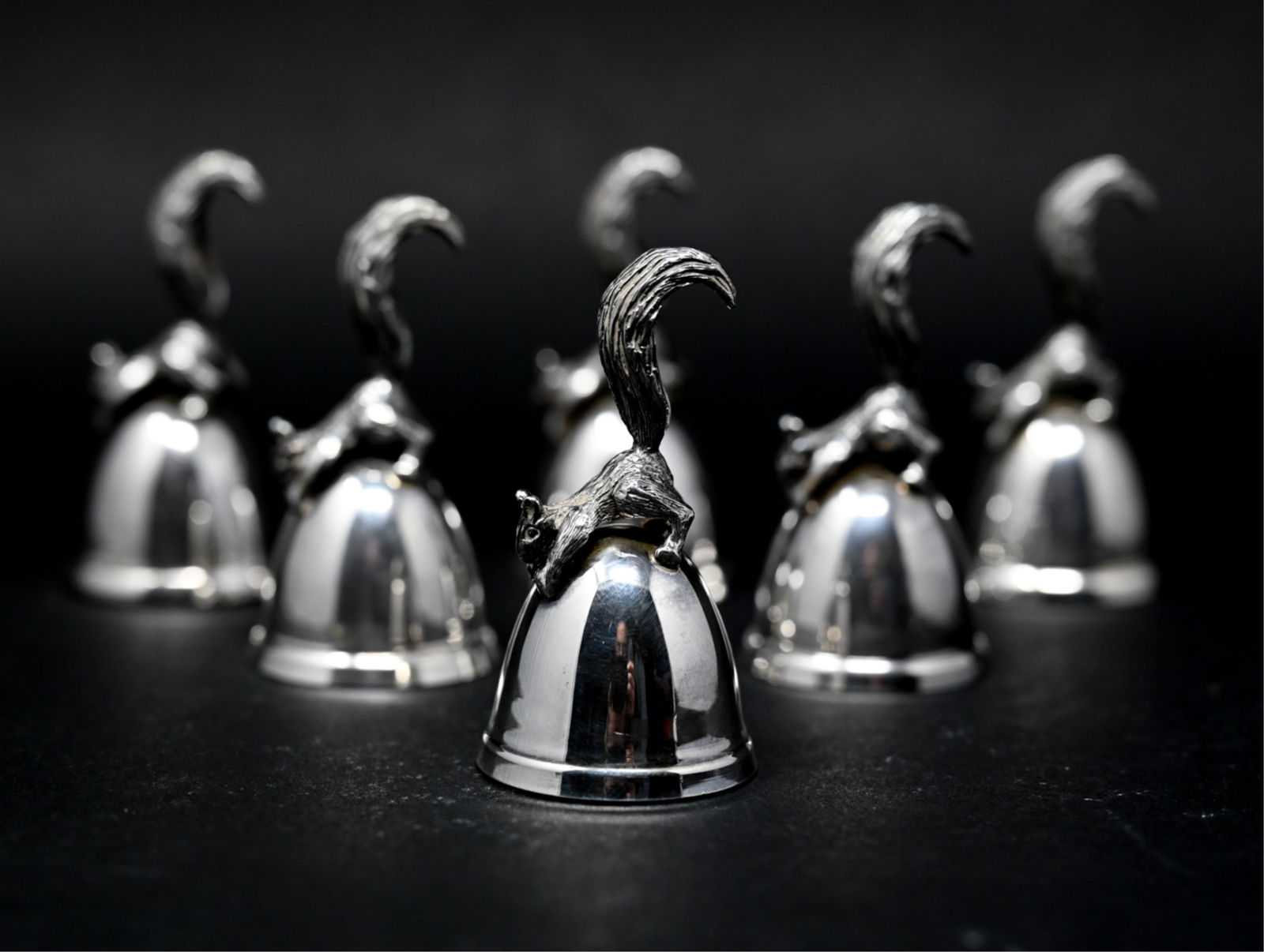 (6) STERLING SILVER SQUIRREL BELLS (1 of 10)