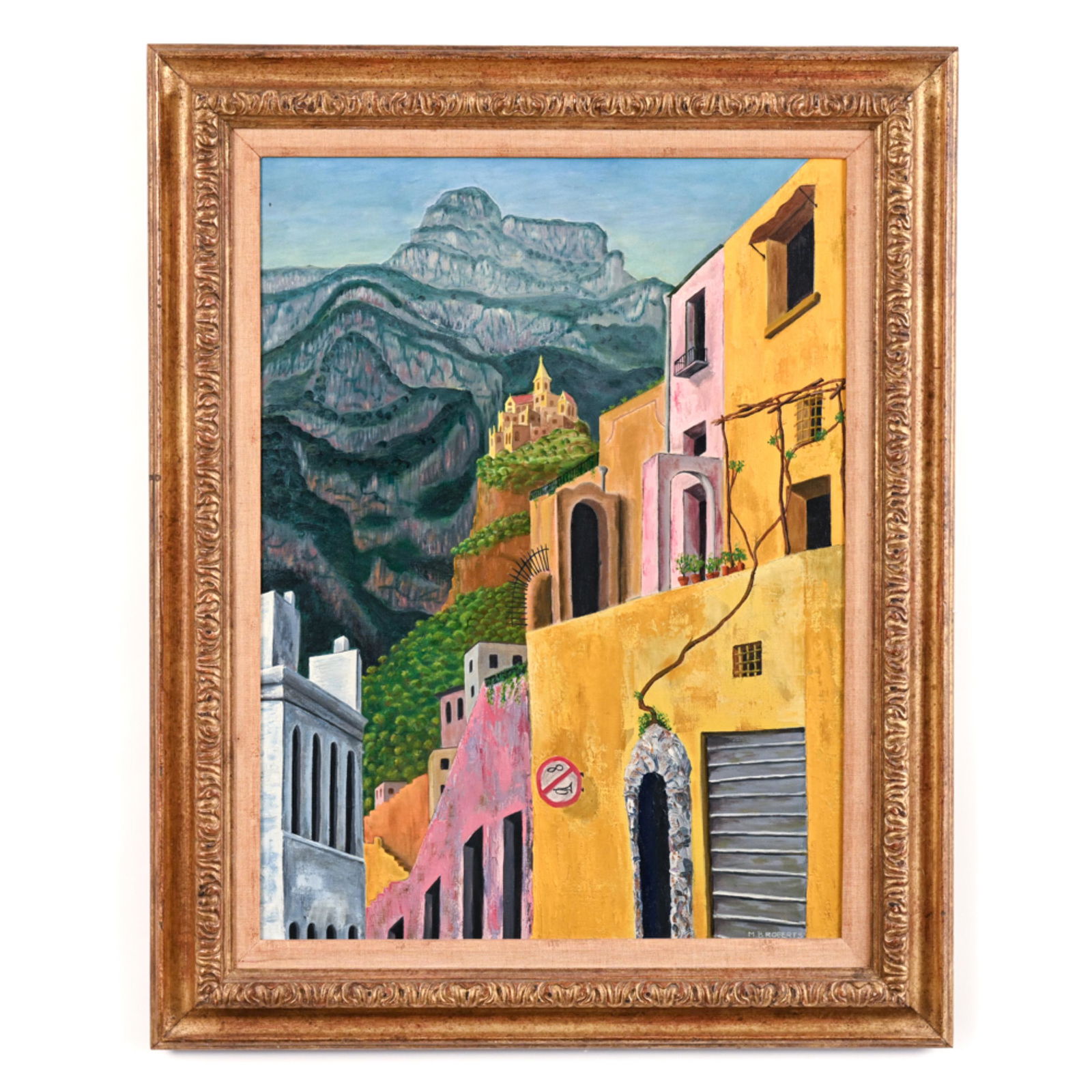 M.B. ROBERTS O/C PAINTING MOUNTAIN VILLAGE (1 of 13)