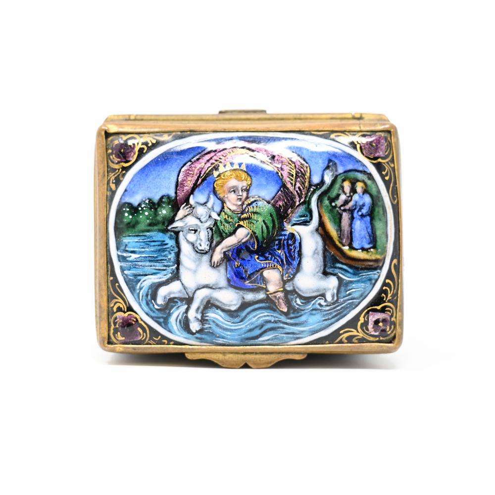 19TH C. LIMOGES ENAMEL PILL BOX (1 of 12)