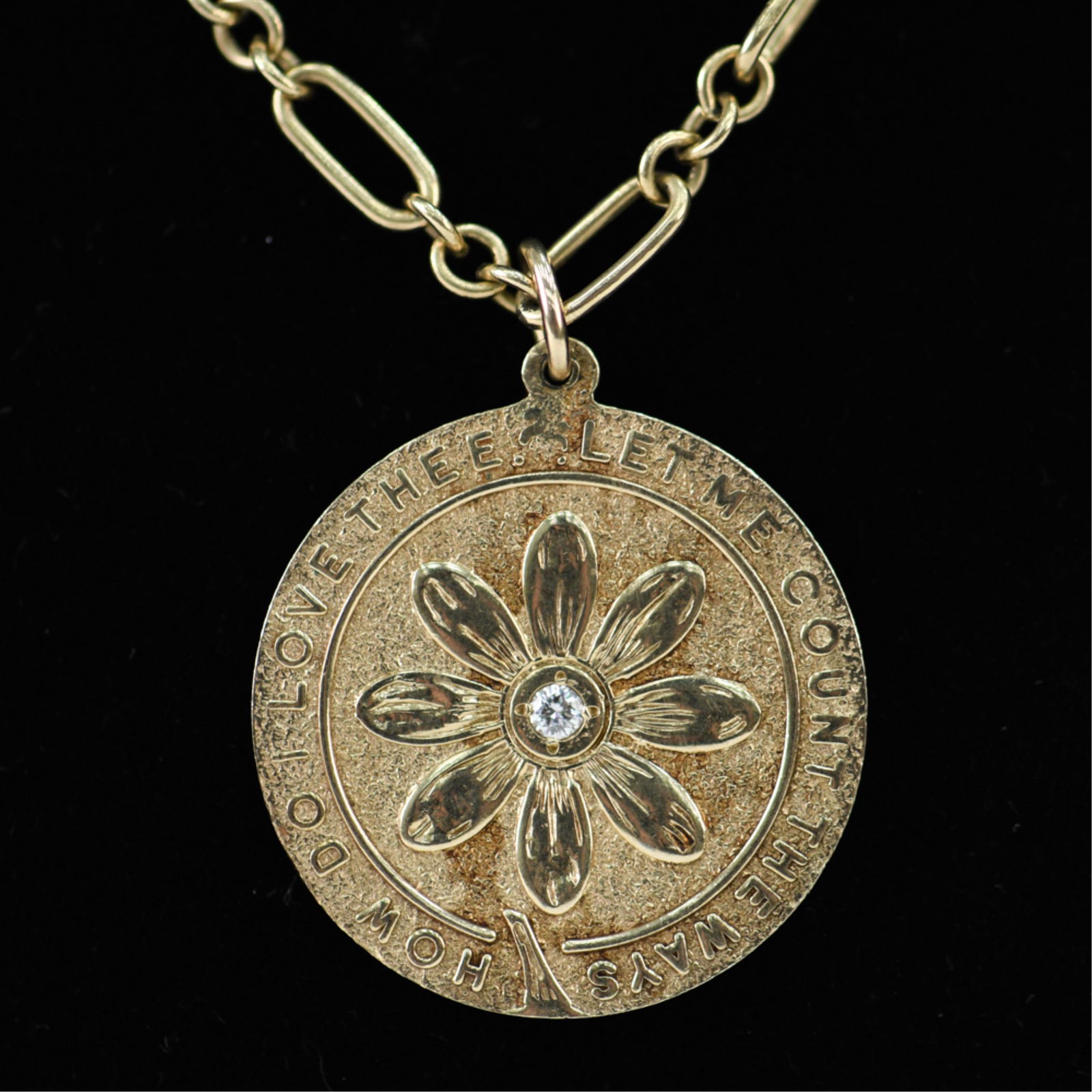 "LOVE" 14K GOLD & DIAMOND PENDANT NECKLACE (1 of 9)