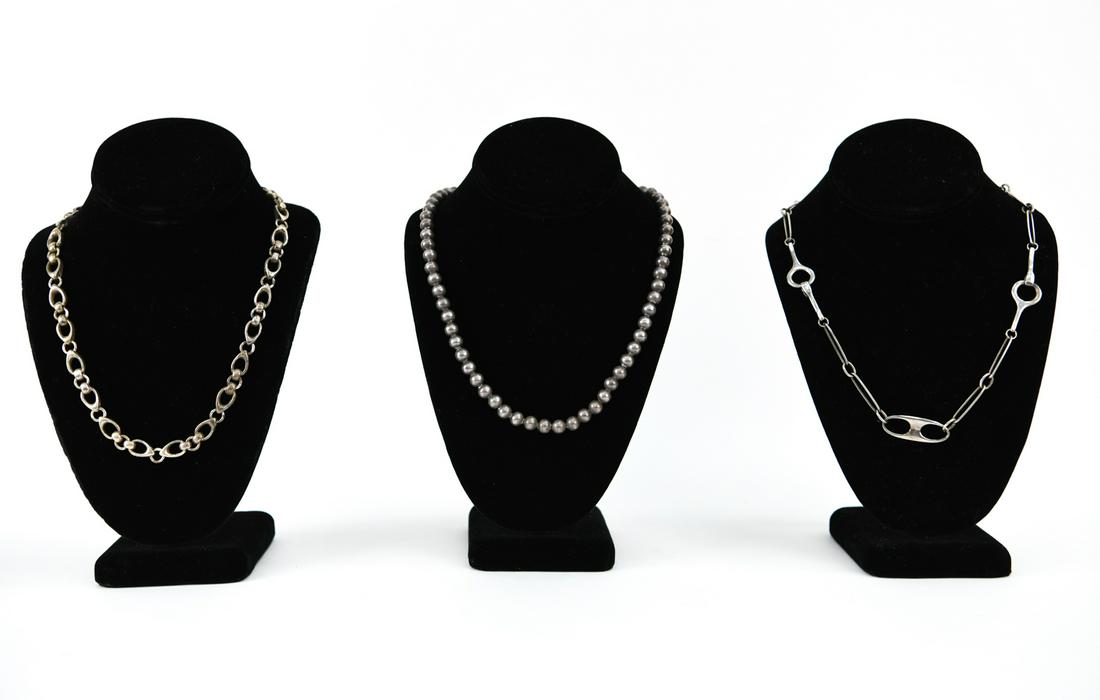 (3) MODERNIST STERLING SILVER NECKLACES (1 of 20)