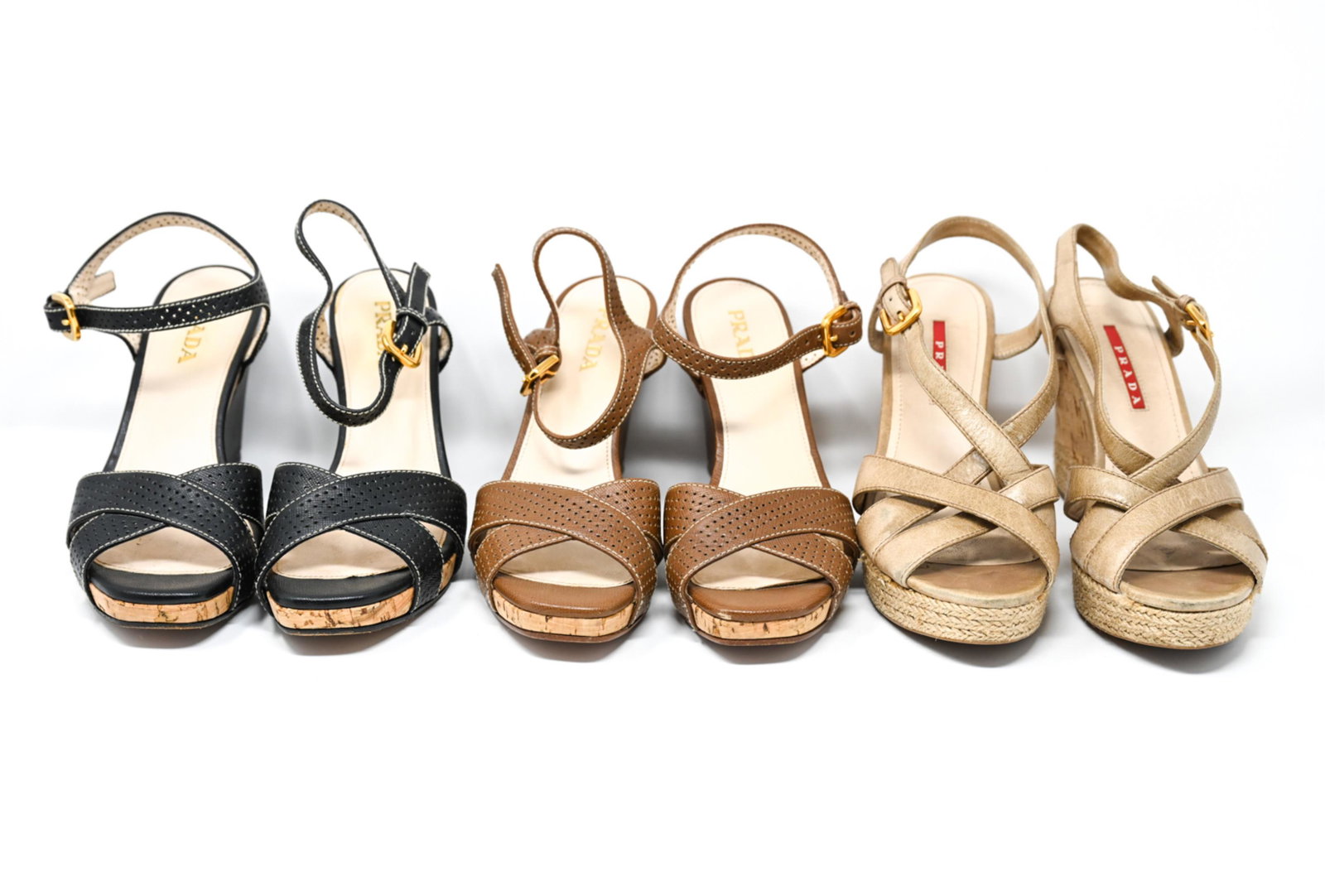 (3) PAIRS OF PRADA SUMMER SANDALS (1 of 16)