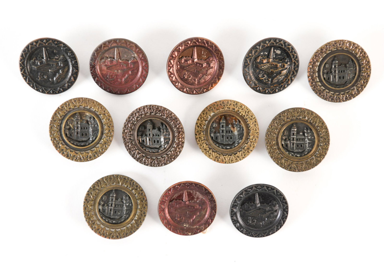 ANTIQUE SCENIC BUTTON GROUPING (1 of 15)