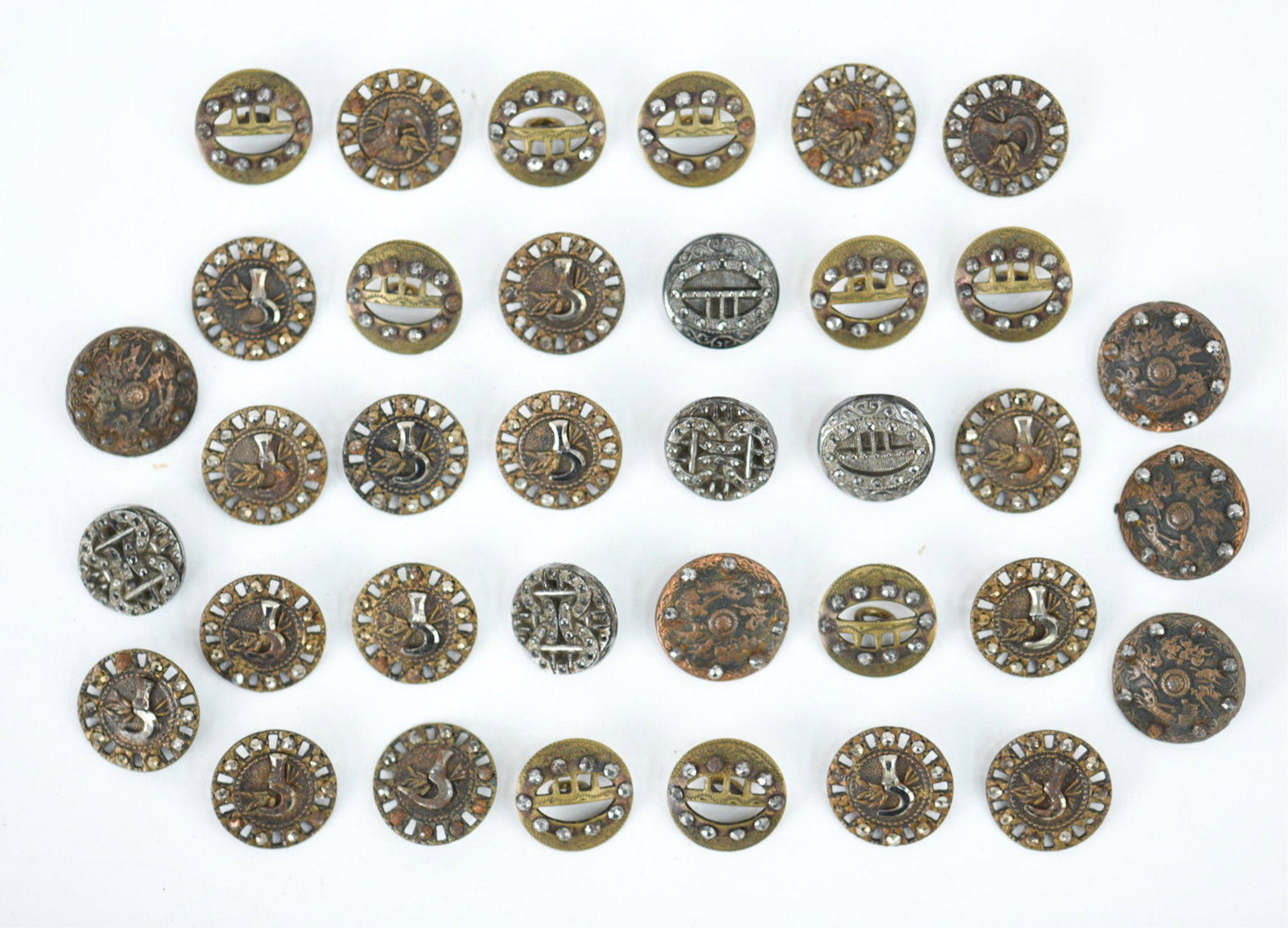 GROUPING ANTIQUE CUT STEEL BUTTONS (1 of 8)