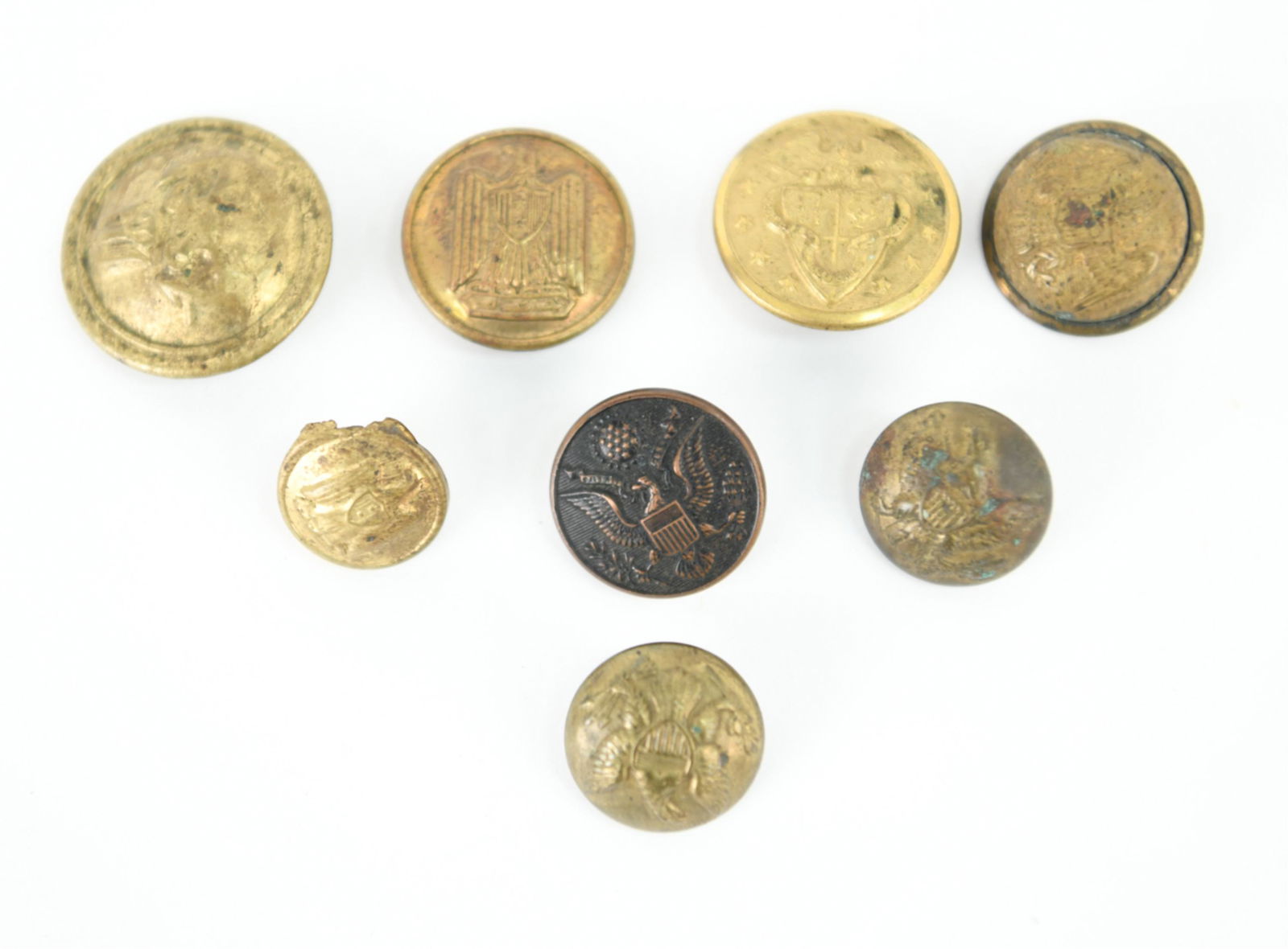 ANTIQUE FEDERAL & CIVIL WAR BRASS MILITARY BUTTONS (1 of 11)
