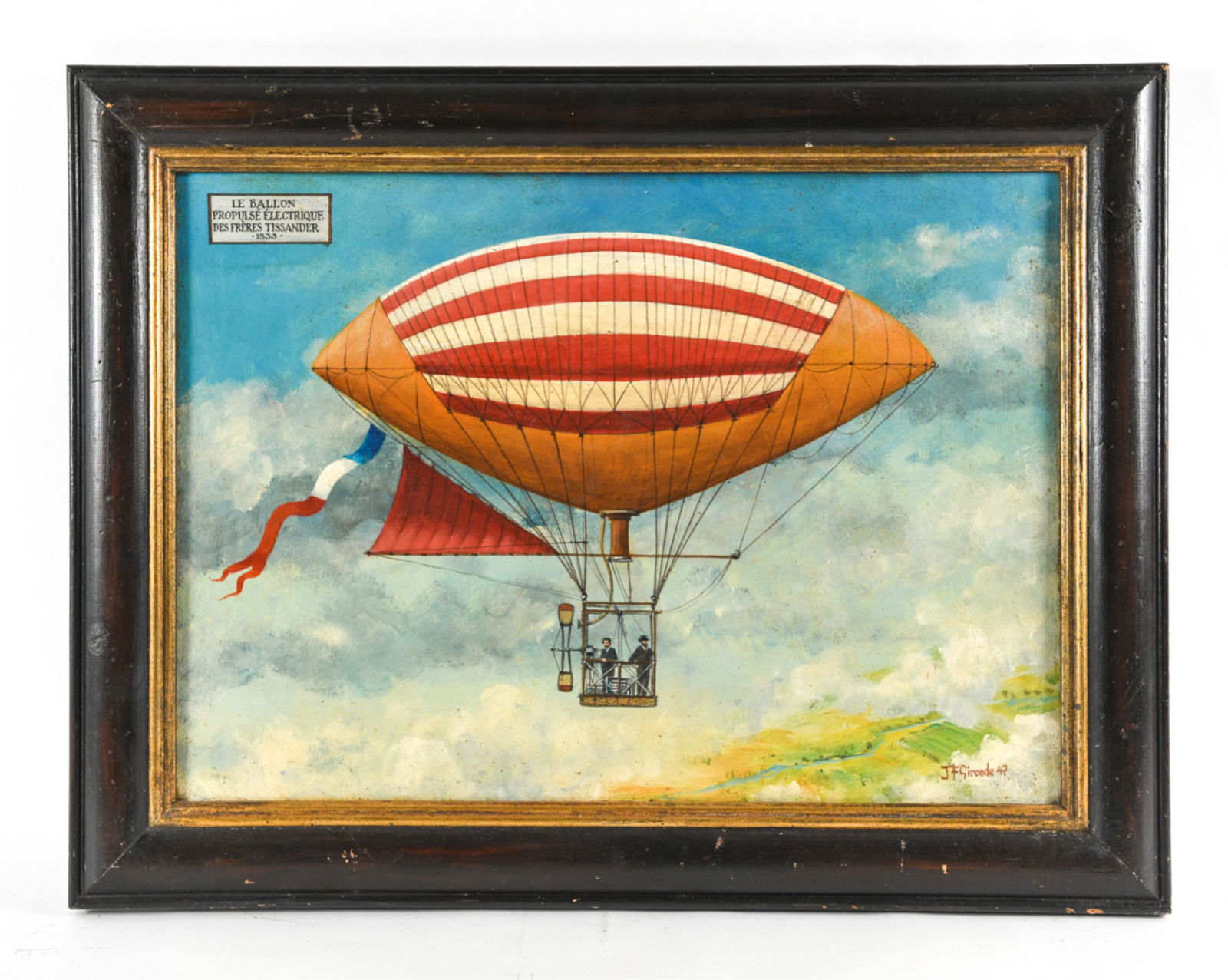 J.F. GIRONDE, FRENCH (20TH C.) 1947 OIL ON PANEL (1 of 9)