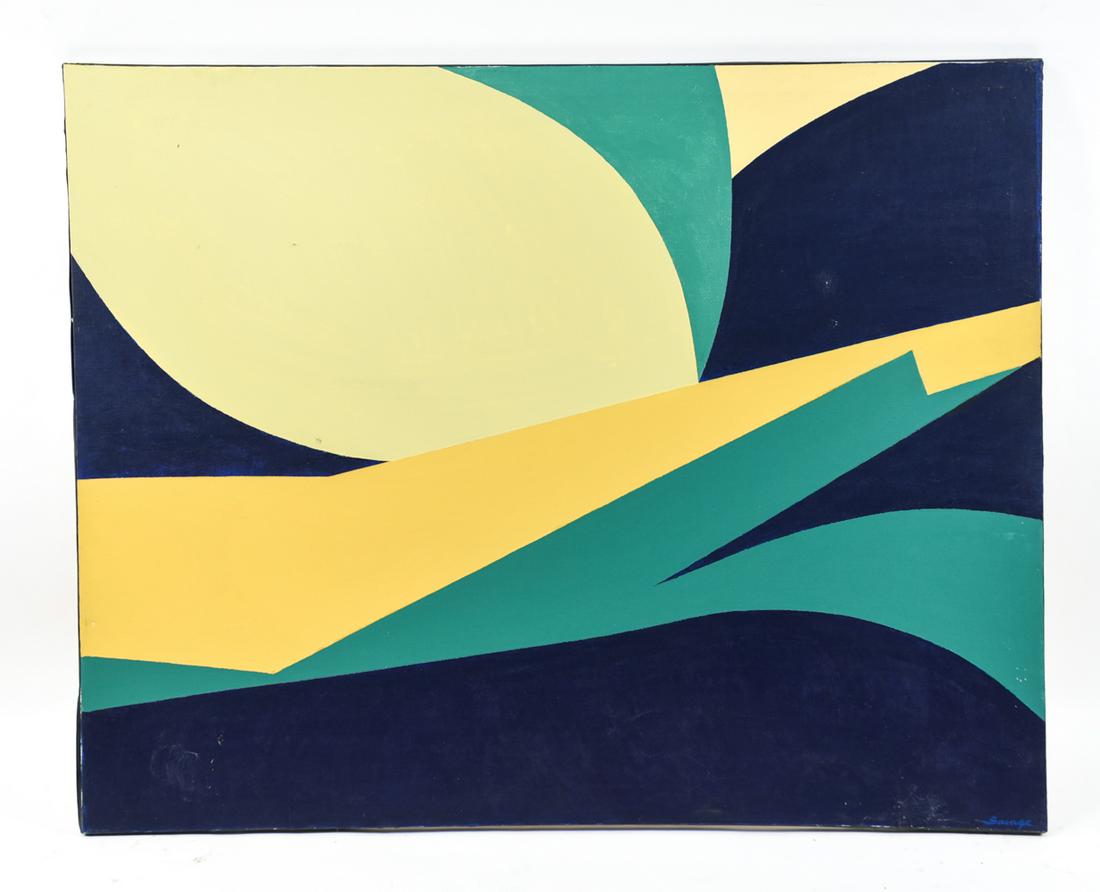 MID-CENTURY ABSTRACT OIL ON CANVAS BY SAVAGE (1 of 8)