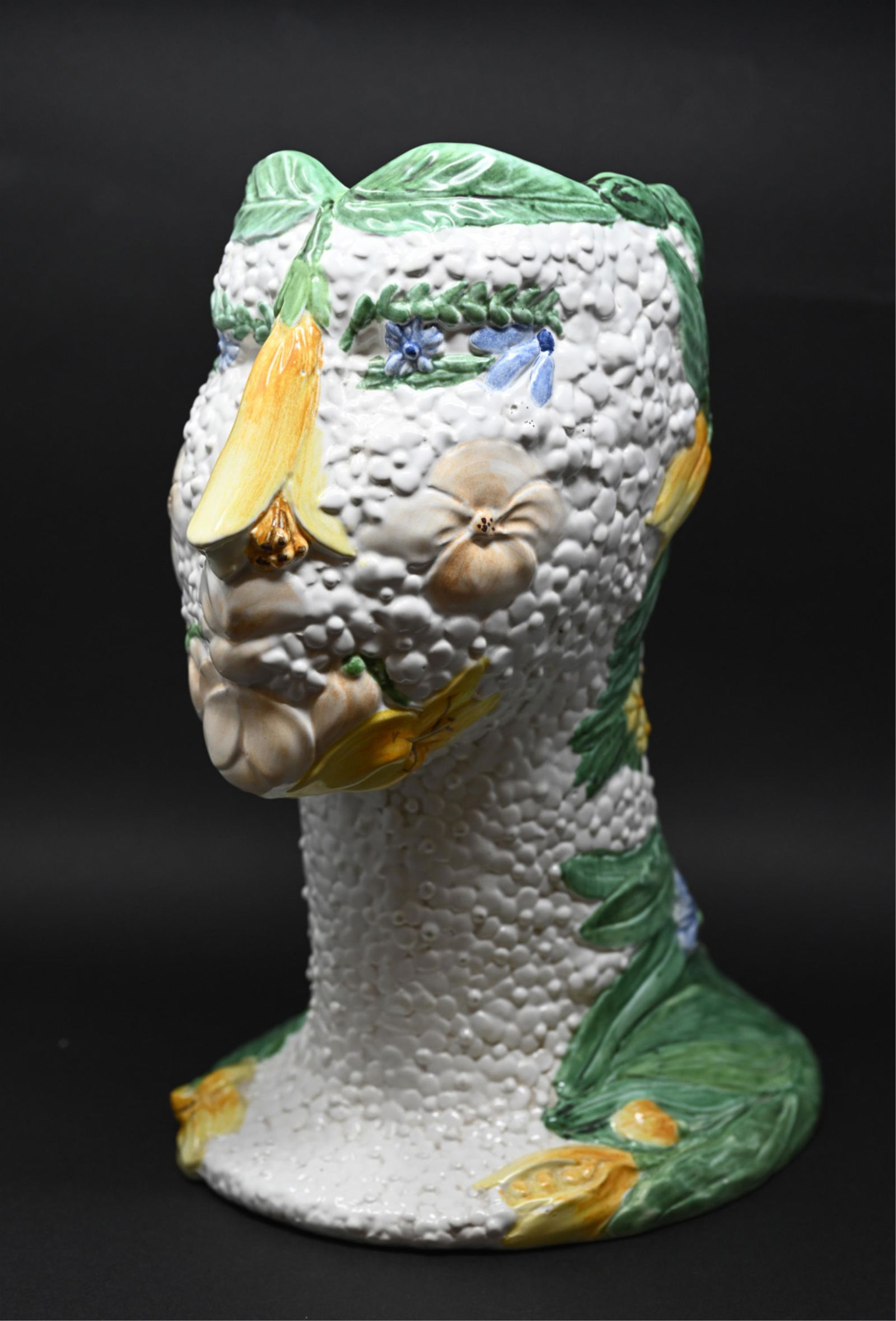 ITALIAN MAJOLICA SURREALIST HEAD PLANTER VASE (1 of 20)