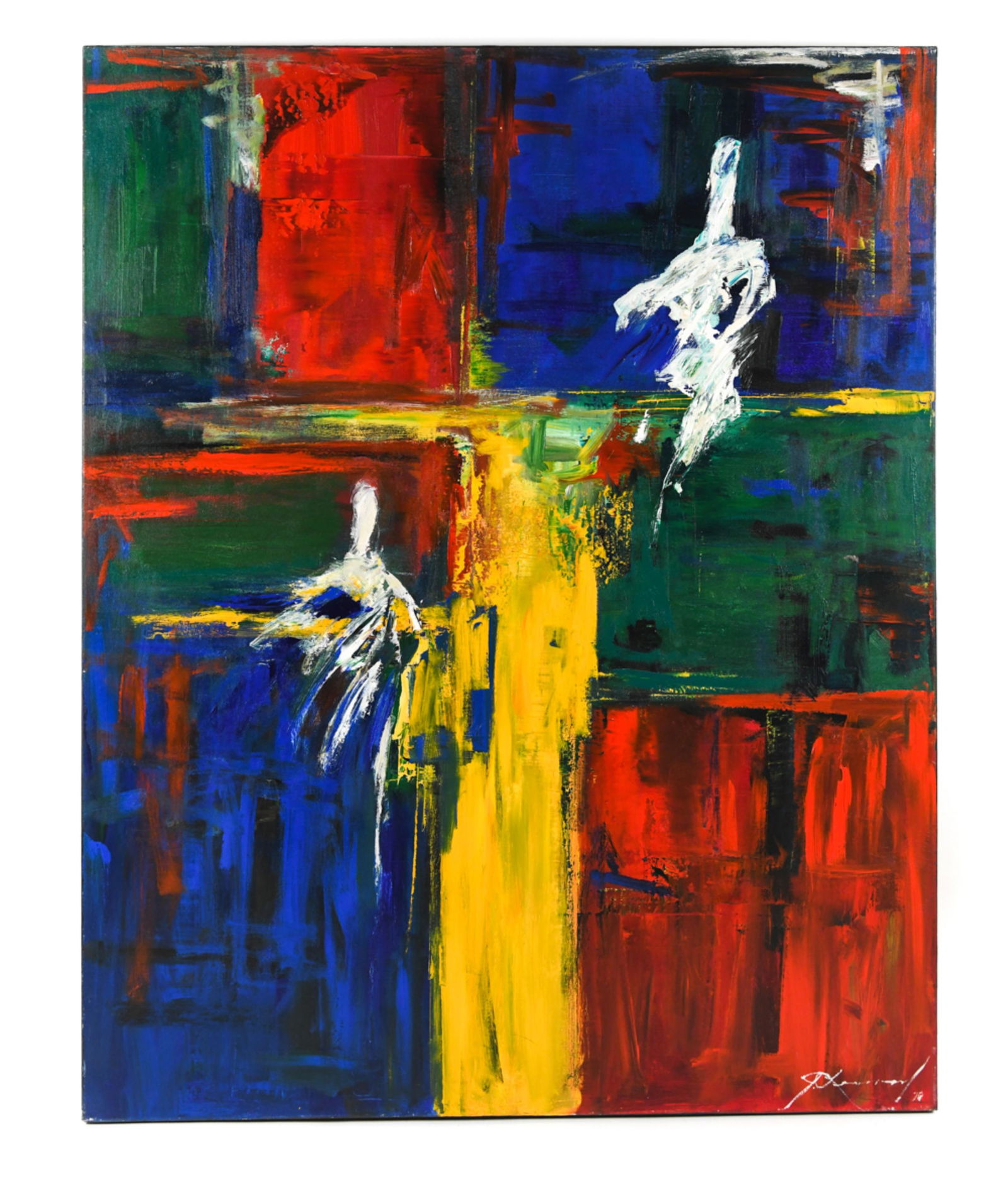 LARGE 1970'S ABSTRACT O/C PAINTING (1 of 10)