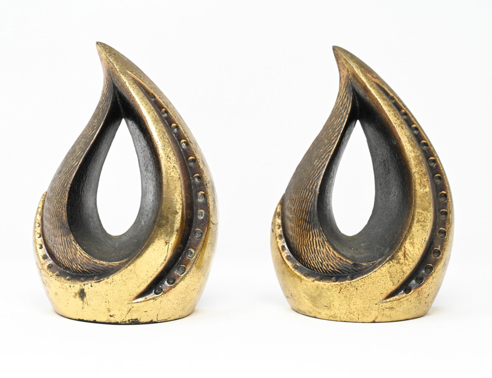 BEN SEIBEL JENFRED "FLAME" BRASS BOOKENDS (1 of 9)