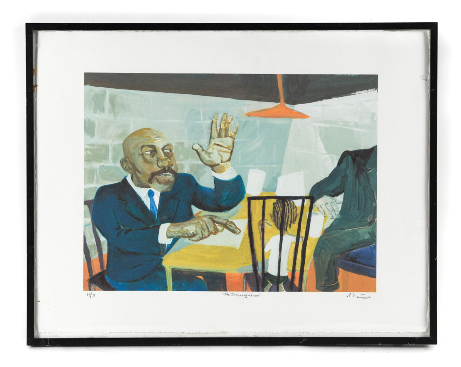 MODERN PRINT SIGNED, TITLED "THE INTERROGATION" (1 of 6)