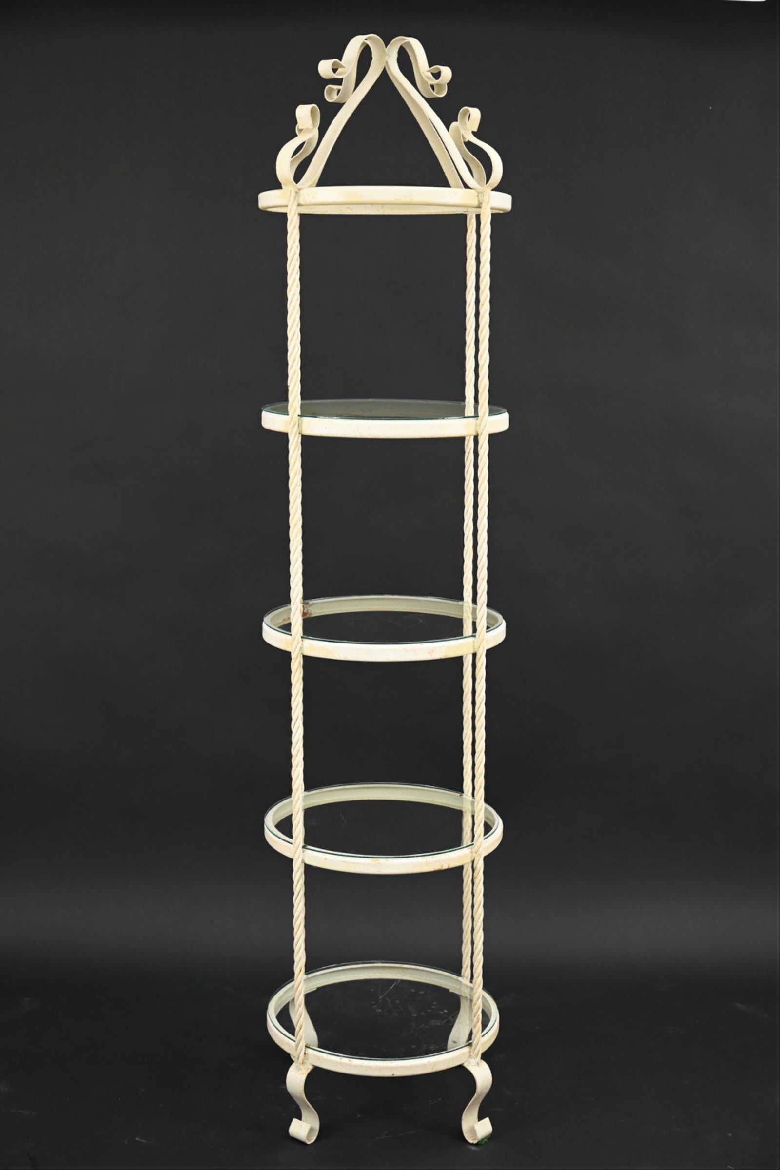 ROUND HOLLYWOOD REGENCY STYLE ETAGERE (1 of 13)