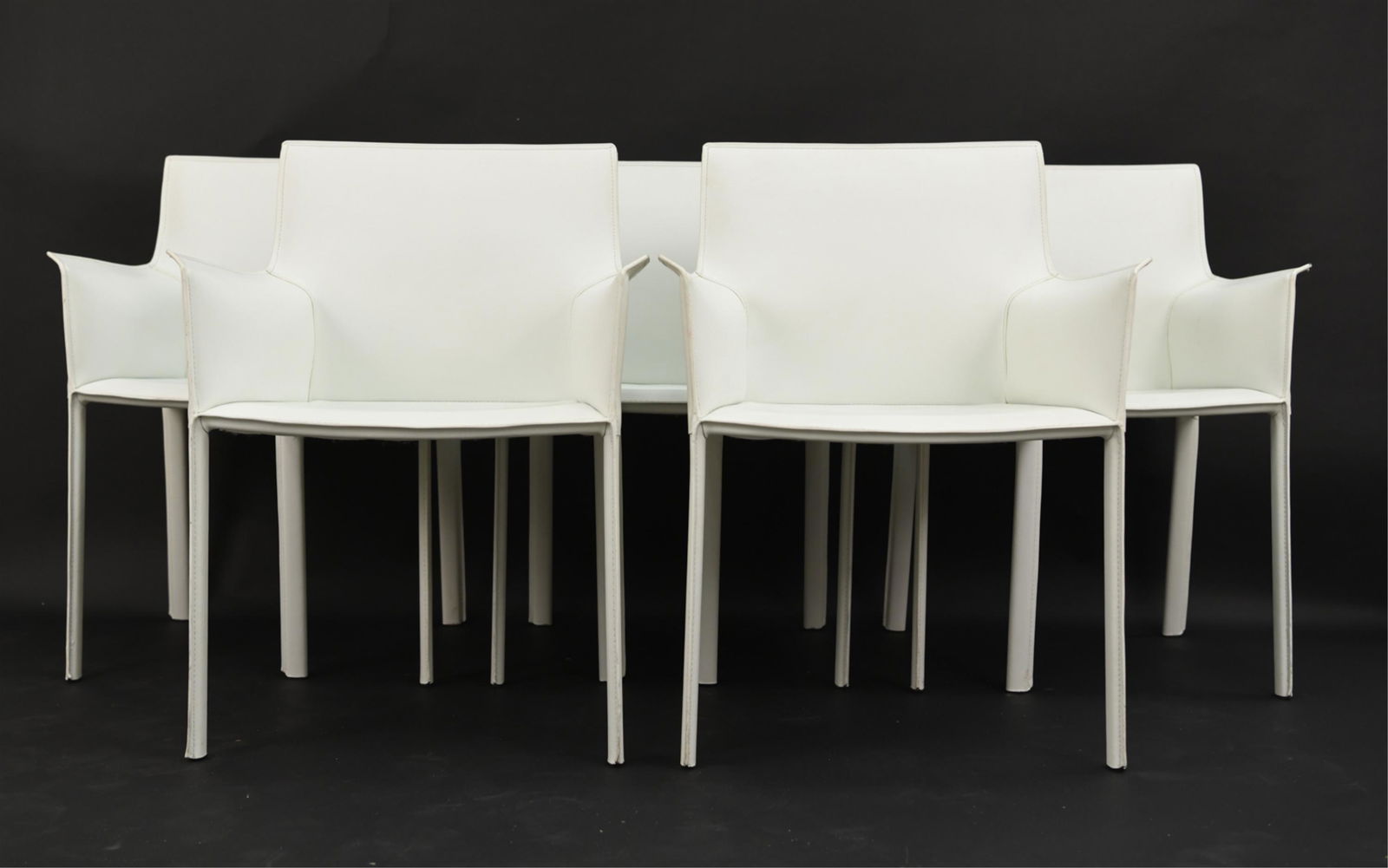 (5) AFTER MARIO BELLINI "CAB" LEATHERETTE CHAIRS (1 of 16)