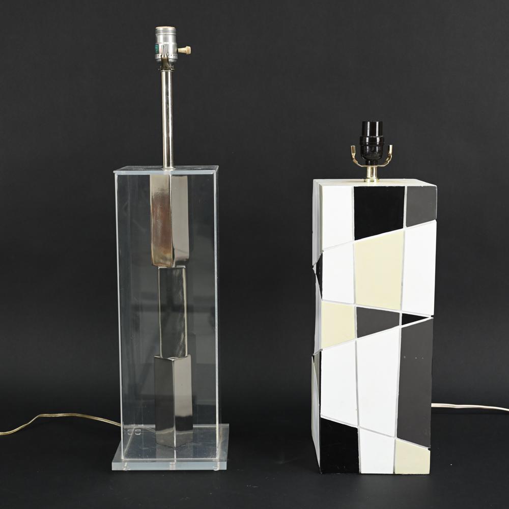 (2) MID-CENTURY ABSTRACT GEOMETRIC TABLE LAMPS (1 of 20)