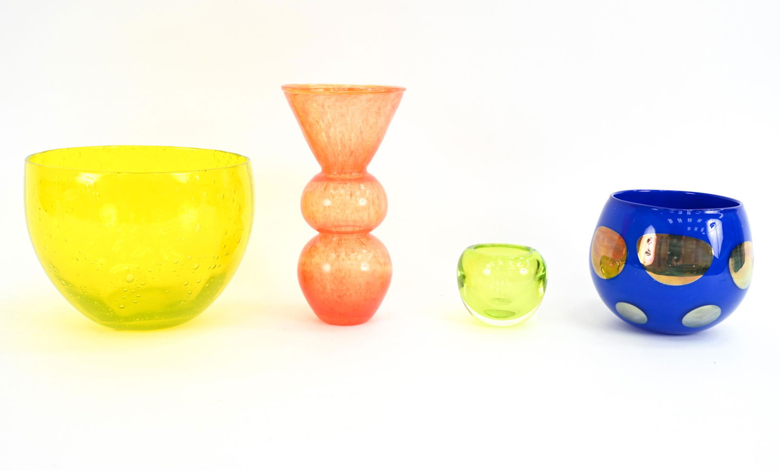 (4) CONTEMPORARY ART GLASS VESSELS (1 of 12)