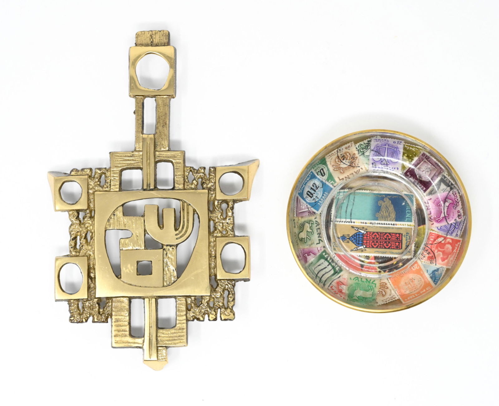 BRUTALIST BRASS TRIVET & TRINKET BOWL (1 of 10)