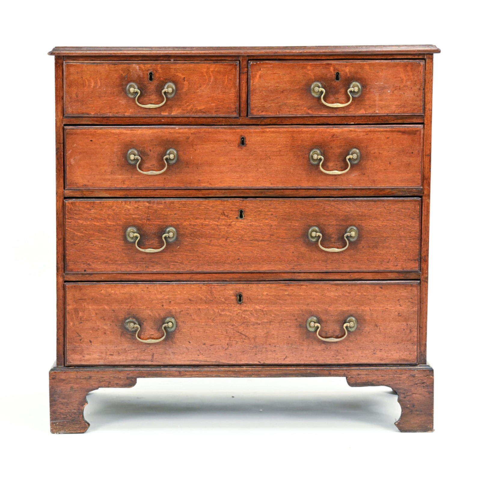 ANTIQUE 2 OVER 3 DRAWER GEORGIAN OAK CHEST (1 of 17)