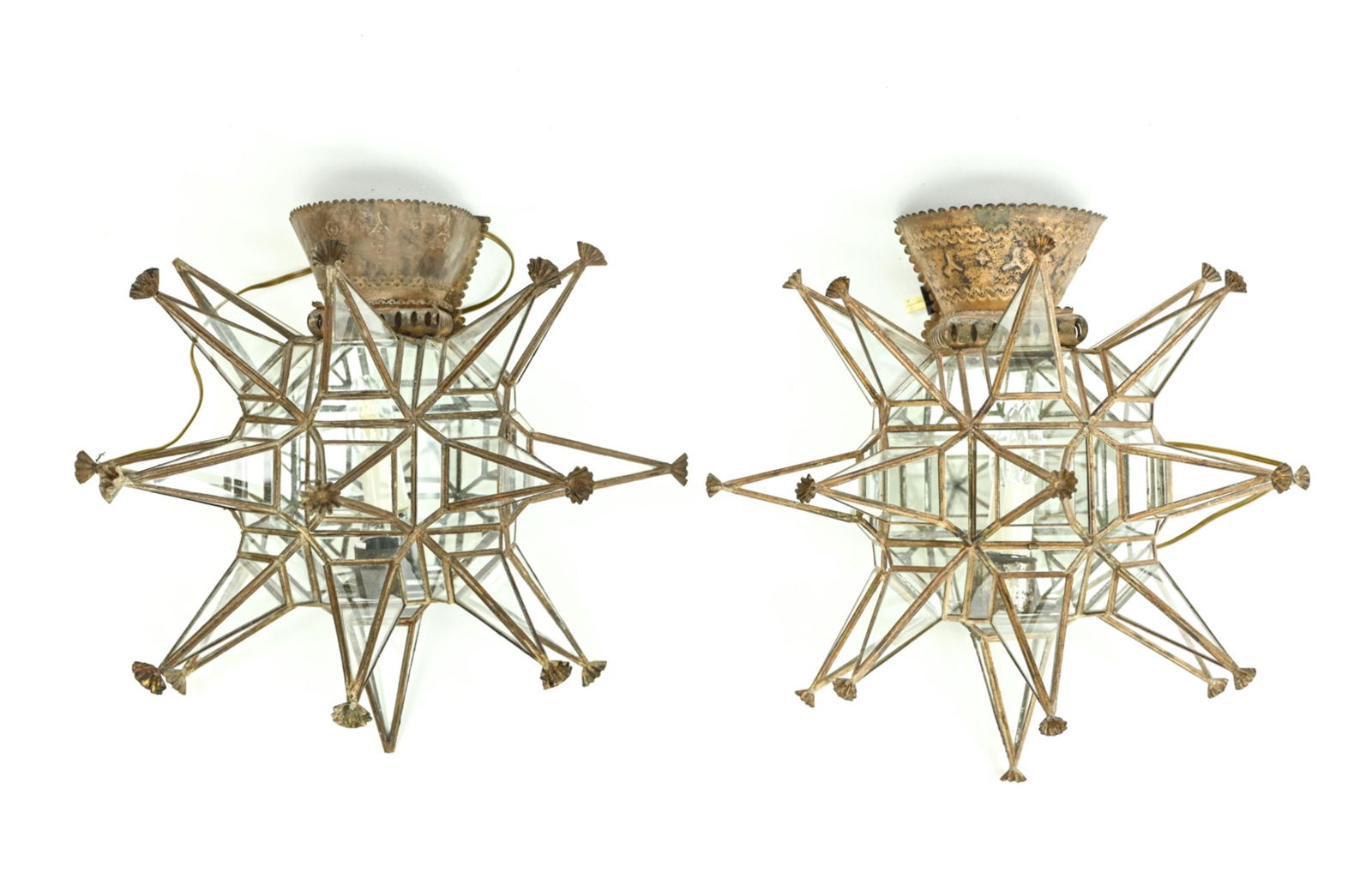PAIR OF RARE C. 1890 MORAVIAN STAR SCONCES (1 of 20)