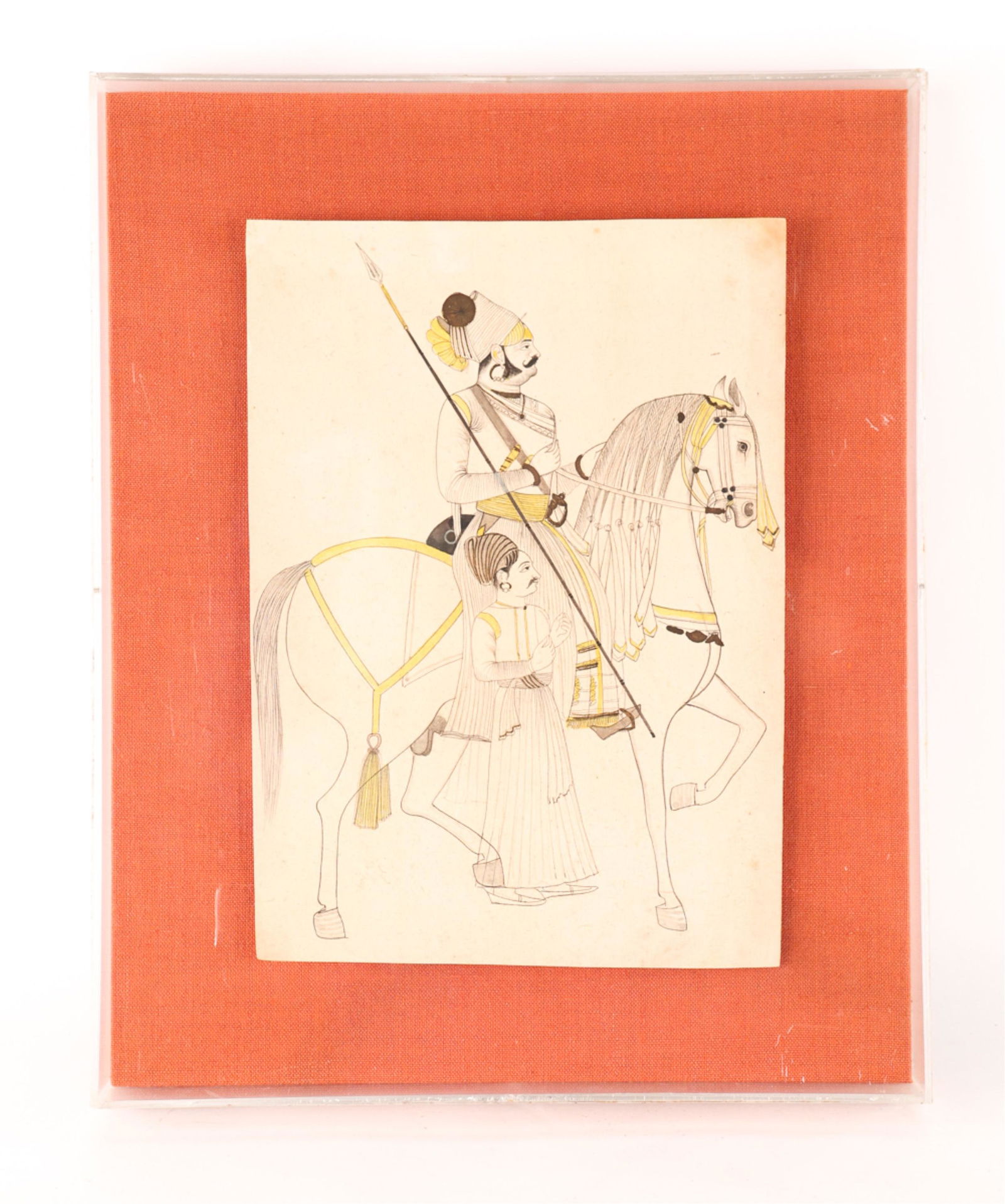 19TH CENTURY INDIAN DRAWING WITH COLOR (1 of 8)