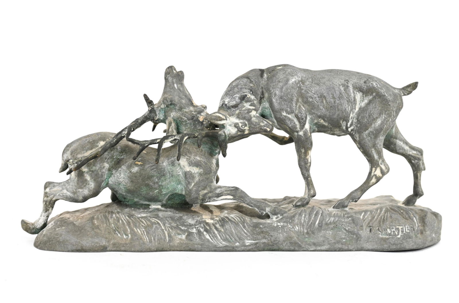 FRENCH J. CARTIER CAST METAL ELK SCULPTURE (1 of 12)
