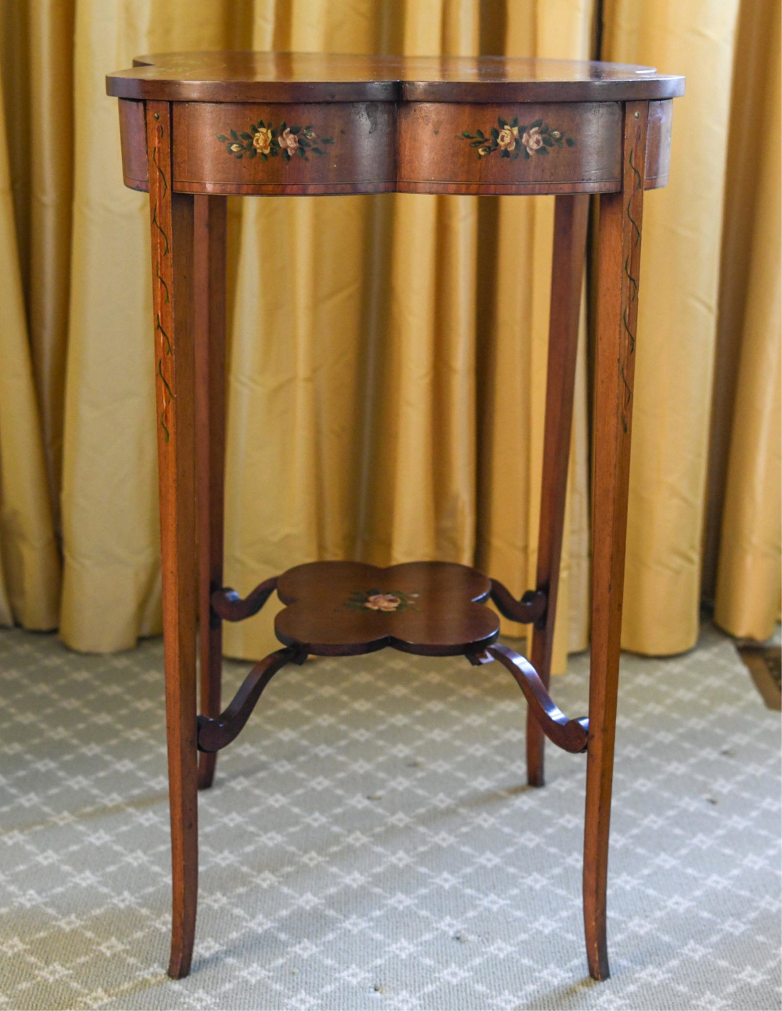 ANTIQUE ADAM STYLE PAINTED SIDE TABLE / STAND (1 of 12)