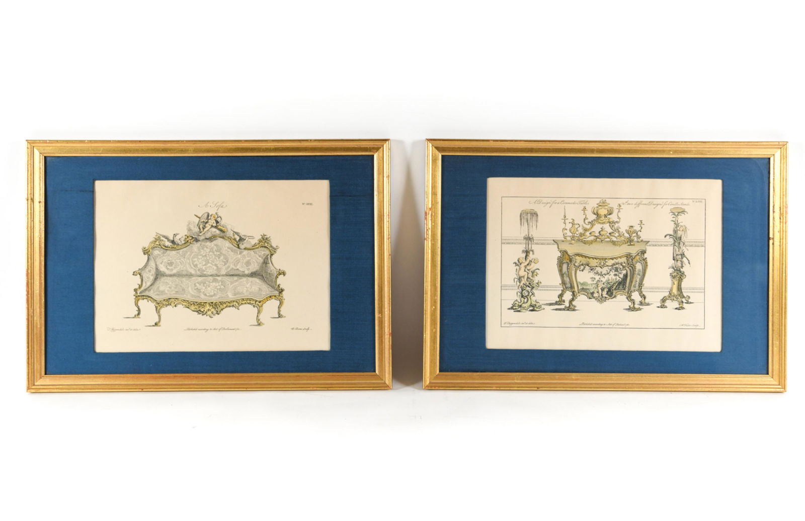 PAIR OF VINTAGE AFTER CHIPPENDALE PRINTS (1 of 15)
