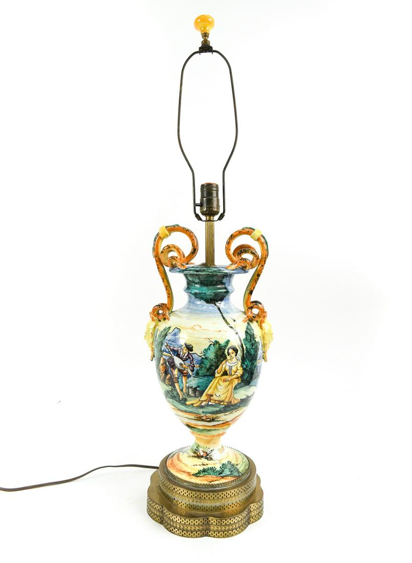 MODERN ITALIAN FAIENCE URN AS LAMP (1 of 15)