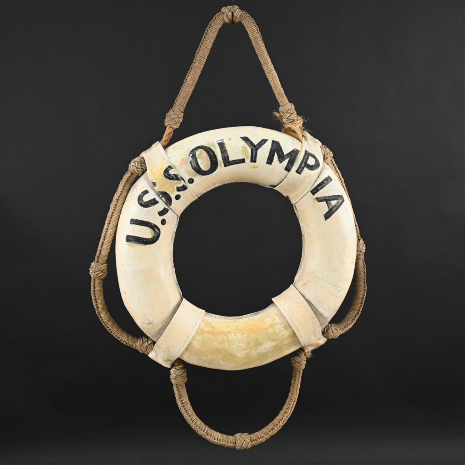 ANTIQUE USS OLYMPIA NAVAL CRUISER LIFE PRESERVER (1 of 10)