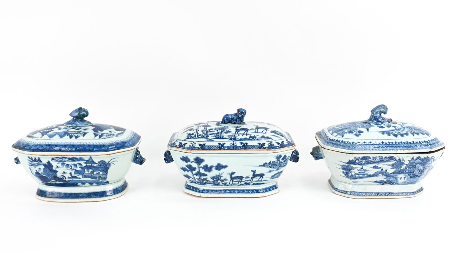 (3) CHINESE BLUE AND WHITE PORCELAIN TUREEN (1 of 19)