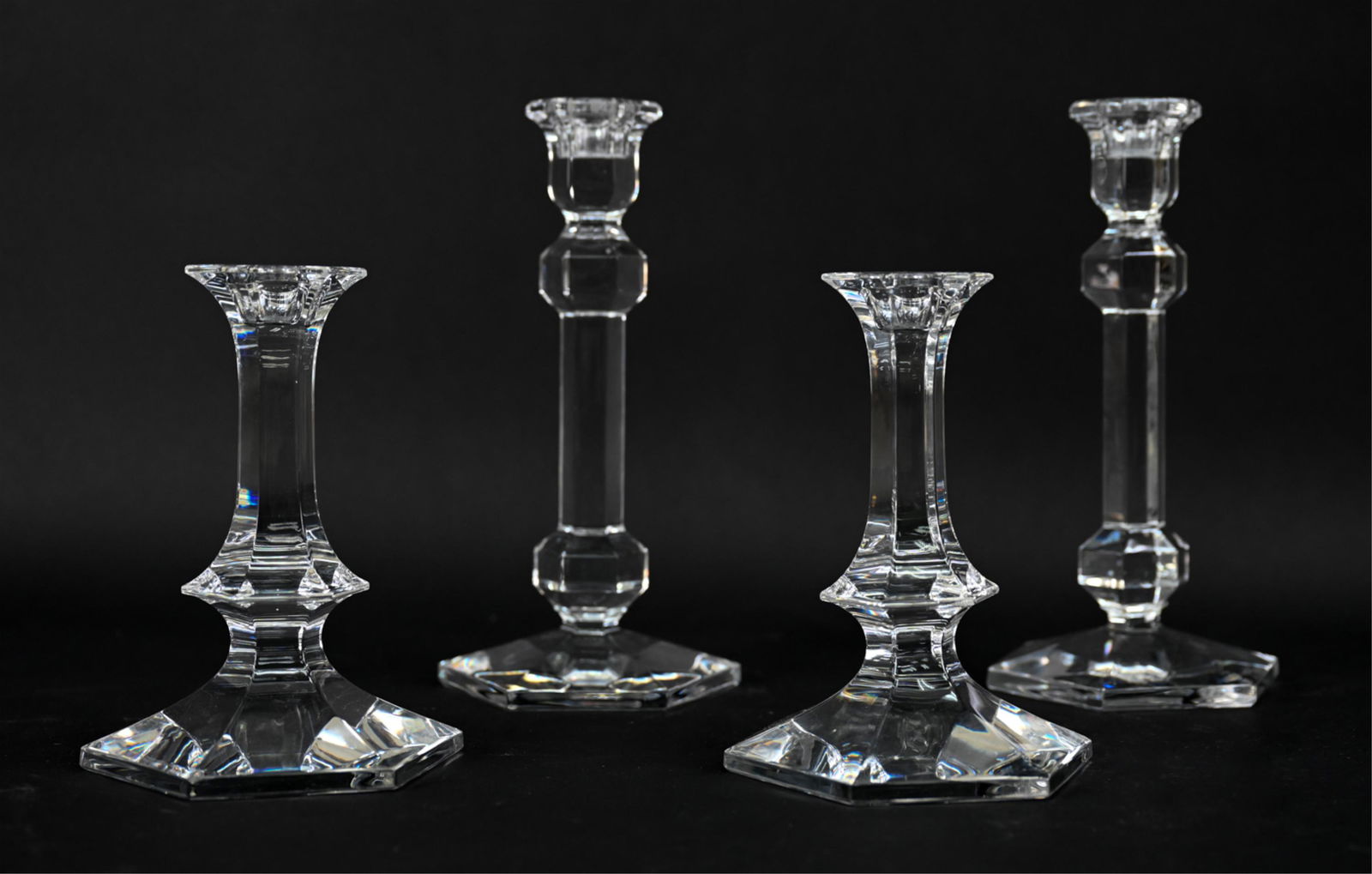 (4) VAL ST. LAMBERT GLASS CANDLESTICKS (1 of 9)