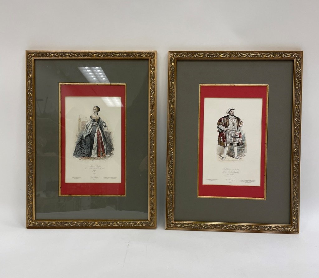 PAIR OF 19TH C. HAND-COLORED ENGRAVINGS (1 of 11)