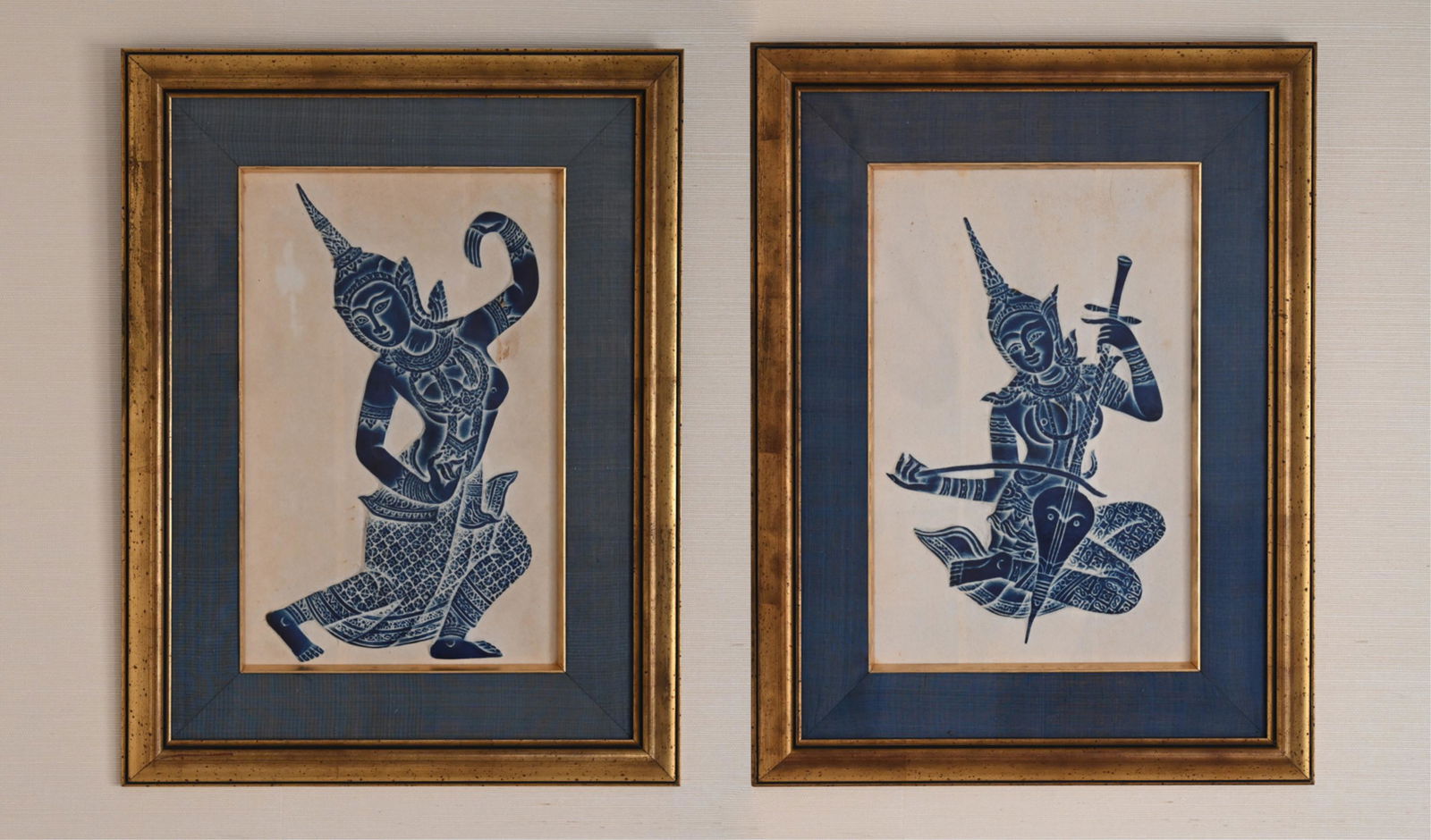 PAIR OF BALINESE DIMENSIONAL TEMPLE RUBBINGS (1 of 14)