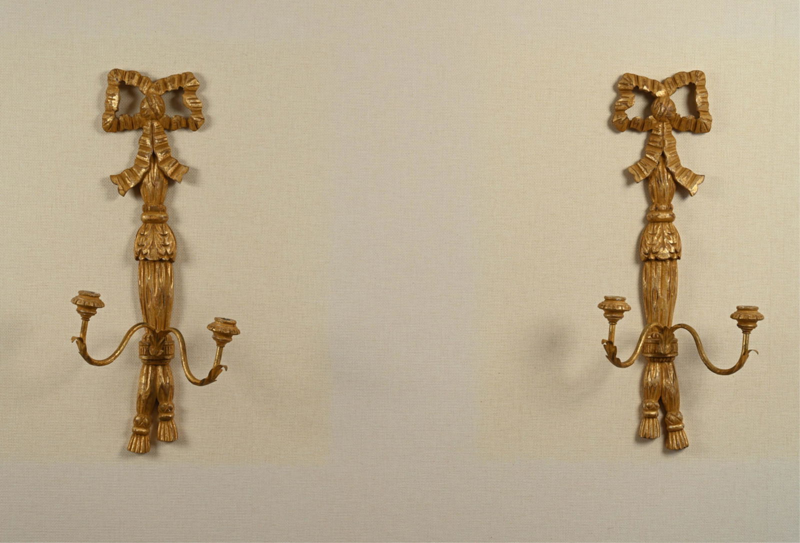 PAIR OF ITALIAN RIBBON CANDLE SCONCES (1 of 15)