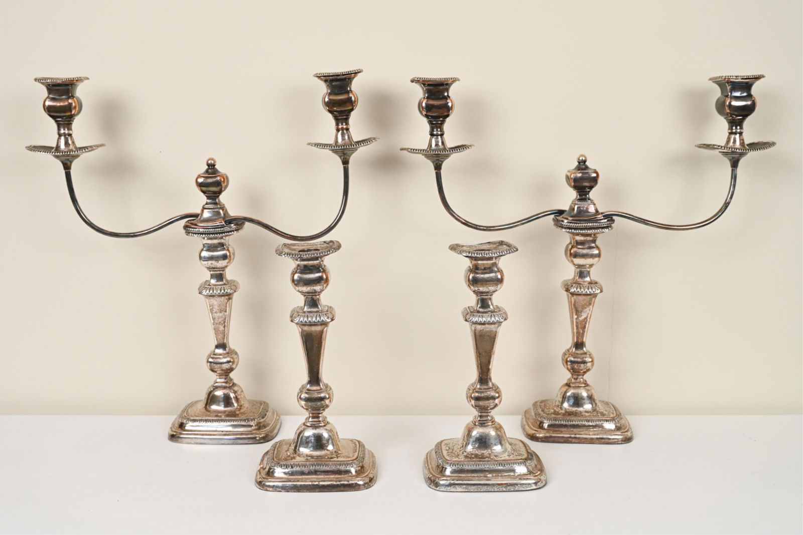 (4) SILVERPLATE CANDLESTICKS (1 of 15)