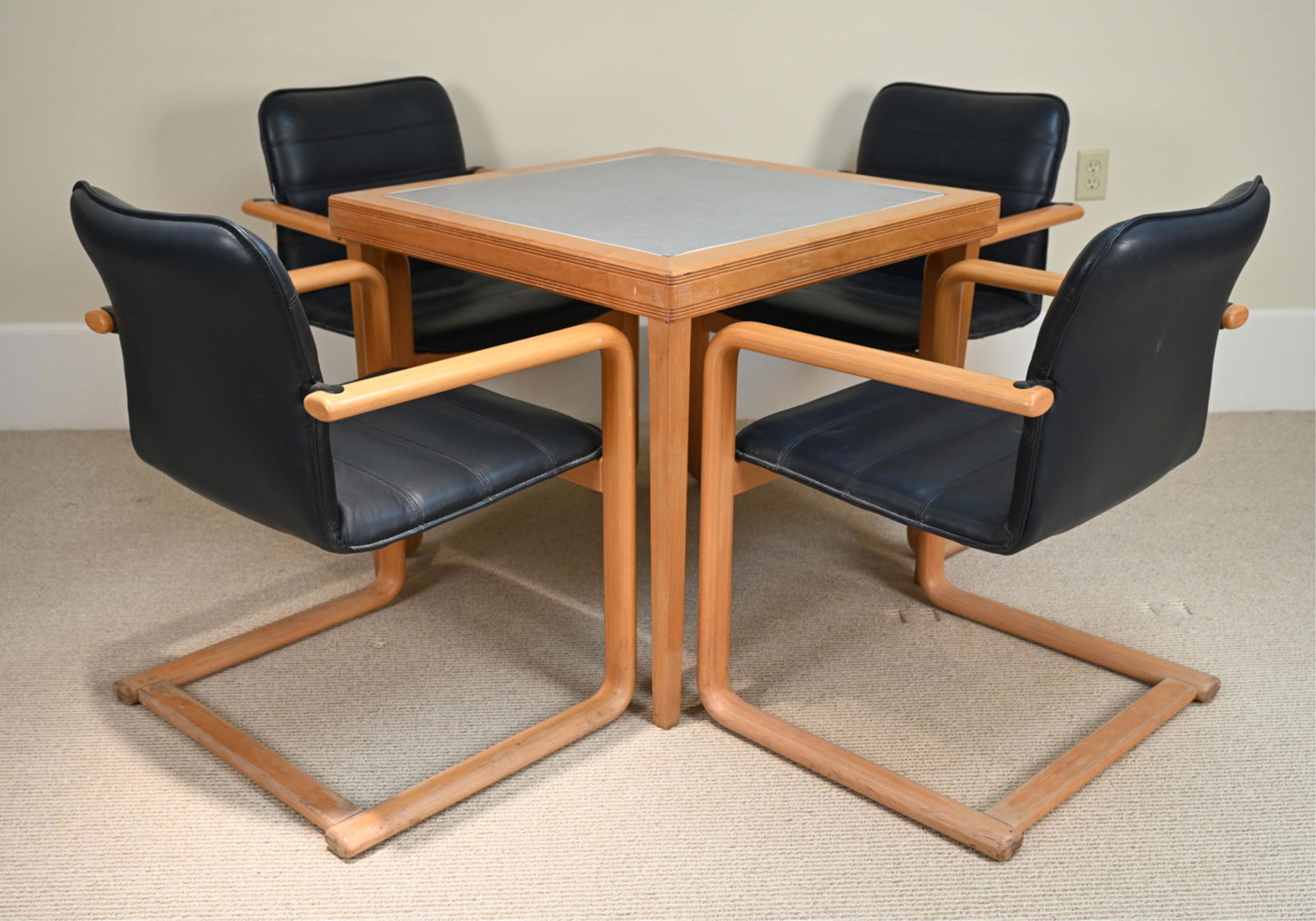 FOLDING CARD TABLE & (4) BENTWOOD CHAIRS (1 of 16)