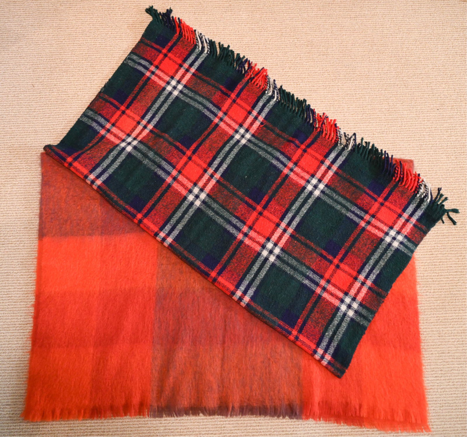 (2) PLAID WOOL THROW BLANKETS/SHAWLS (1 of 9)