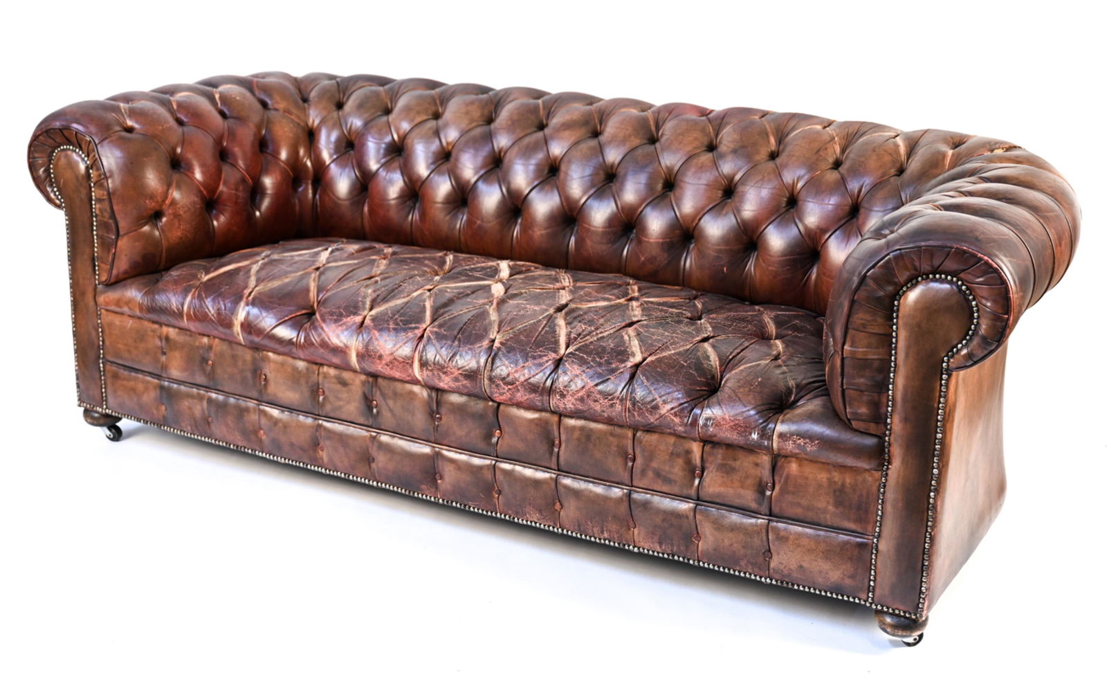 TUFTED LEATHER CHESTERFIELD STYLE SOFA (1 of 20)