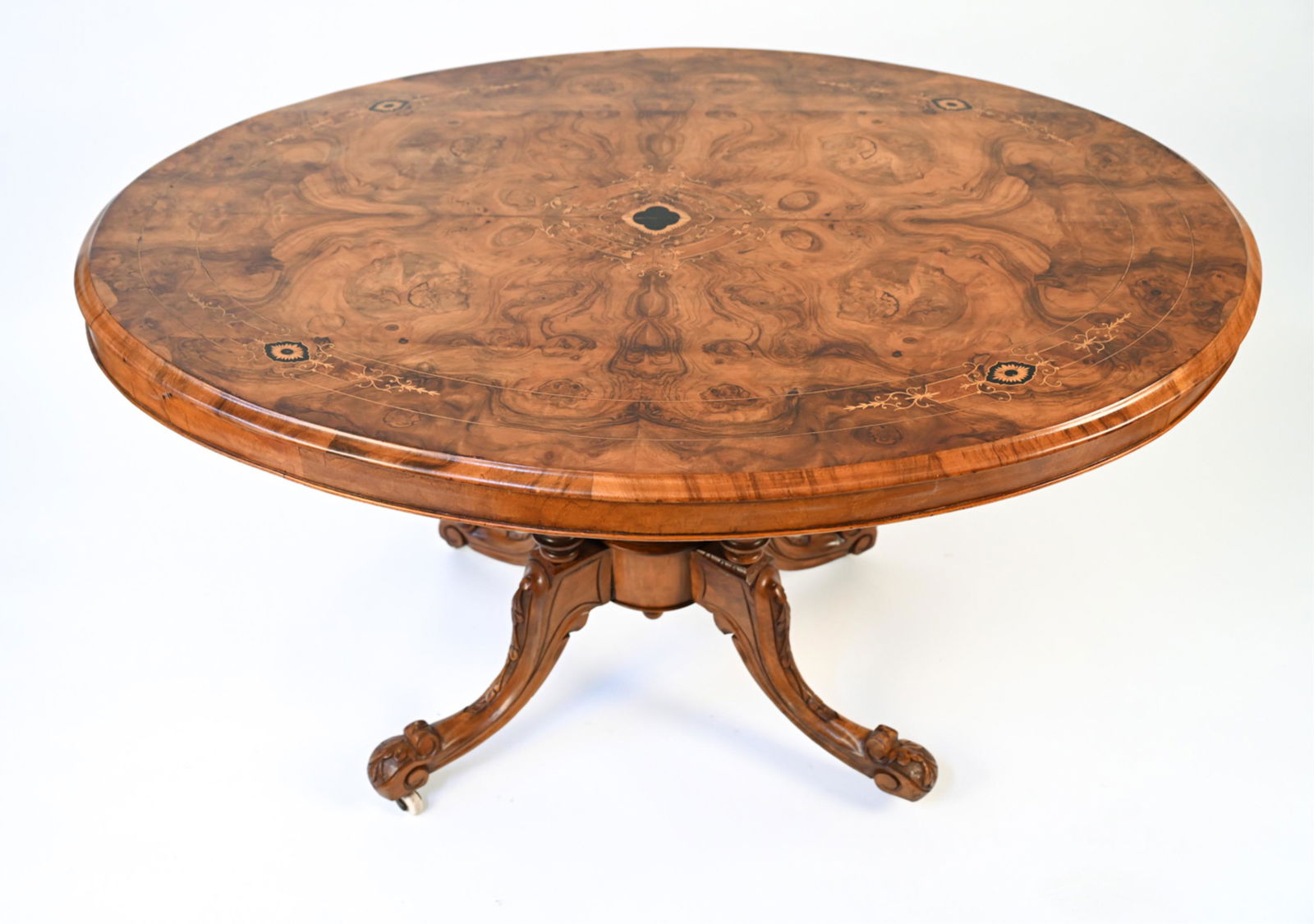 ANTIQUE ENGLISH BURL TEA TABLE (1 of 20)