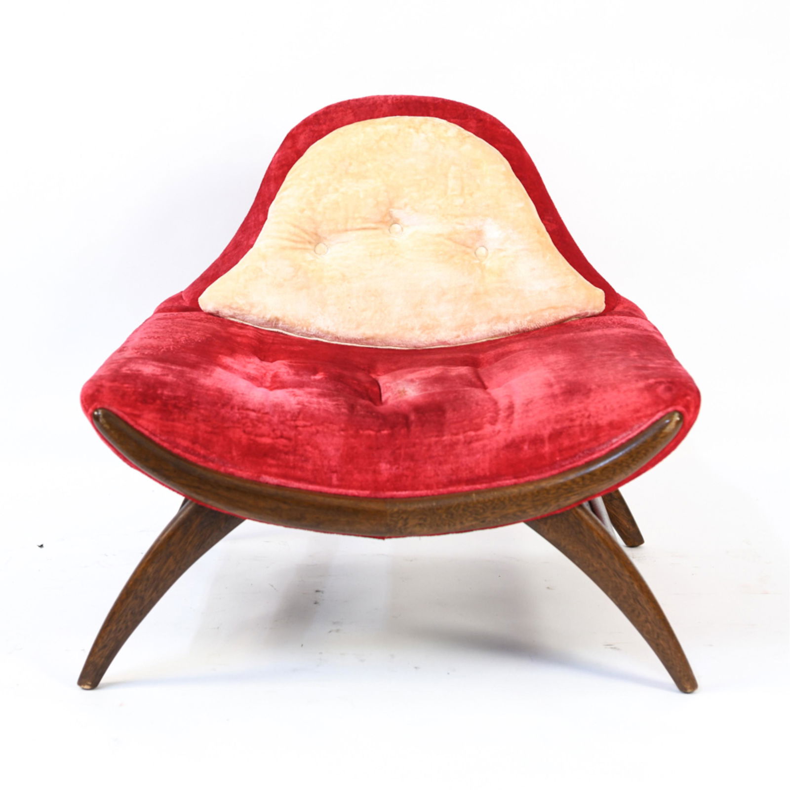 1960'S CARSONS PEARSALL-STYLE VELVET GONDOLA CHAIR (1 of 19)