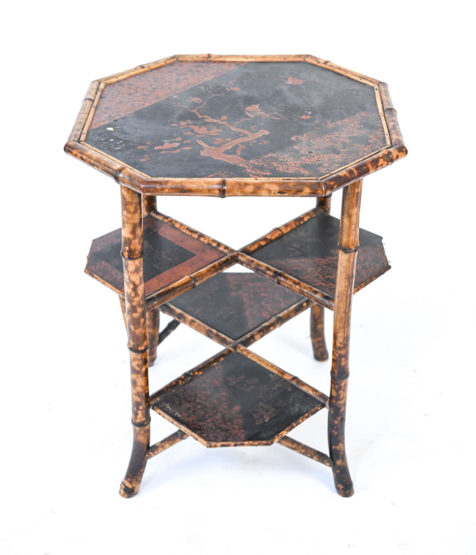19TH C. JAPANNED CHINOISERIE BAMBOO CENTER TABLE (1 of 16)