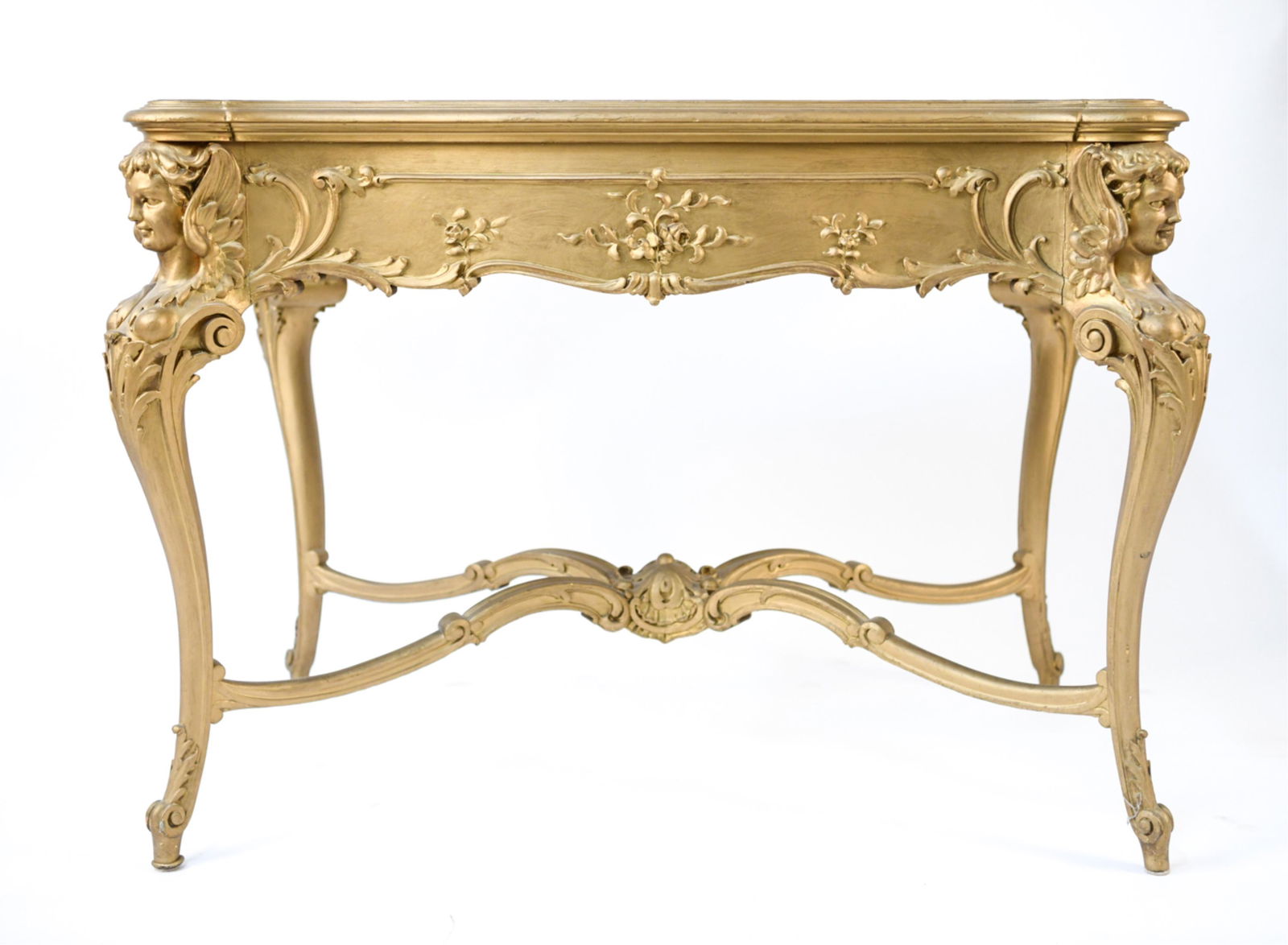 ROCOCO STYLE FIGURAL CARVED ONYX TOP TABLE (1 of 19)
