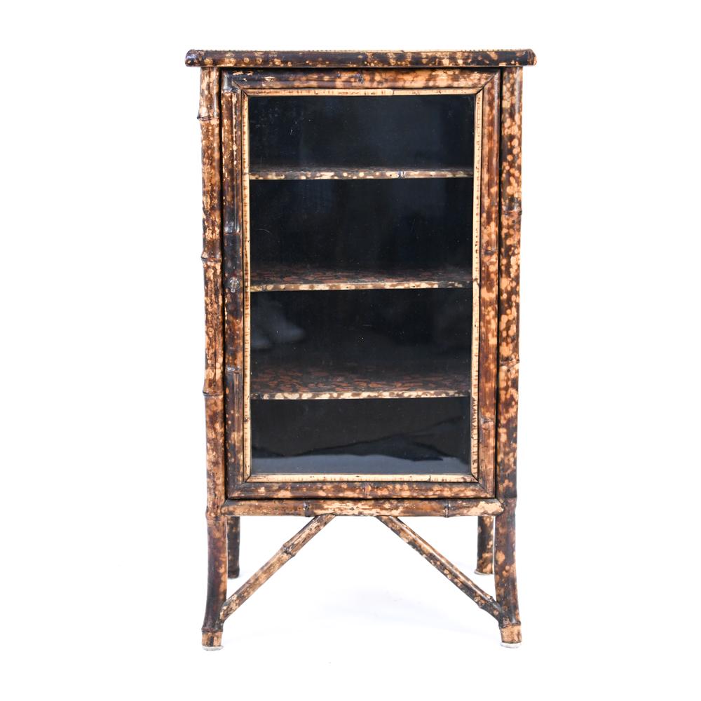 VICTORIAN TORTOISESHELL BAMBOO CURIO CABINET (1 of 15)