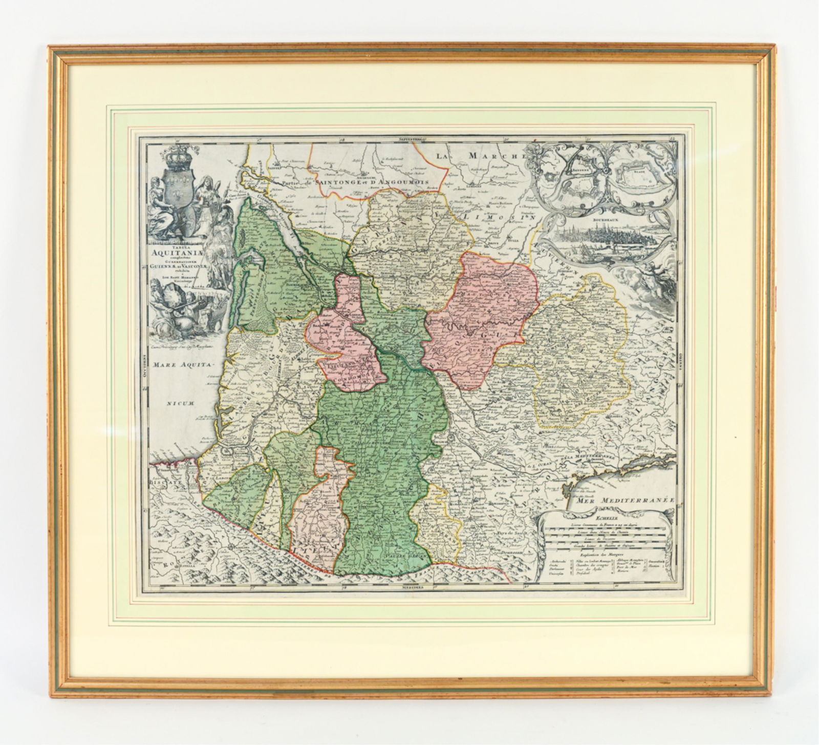 17TH CENTURY HOMANN MAP OF AQUITAINE (1 of 13)