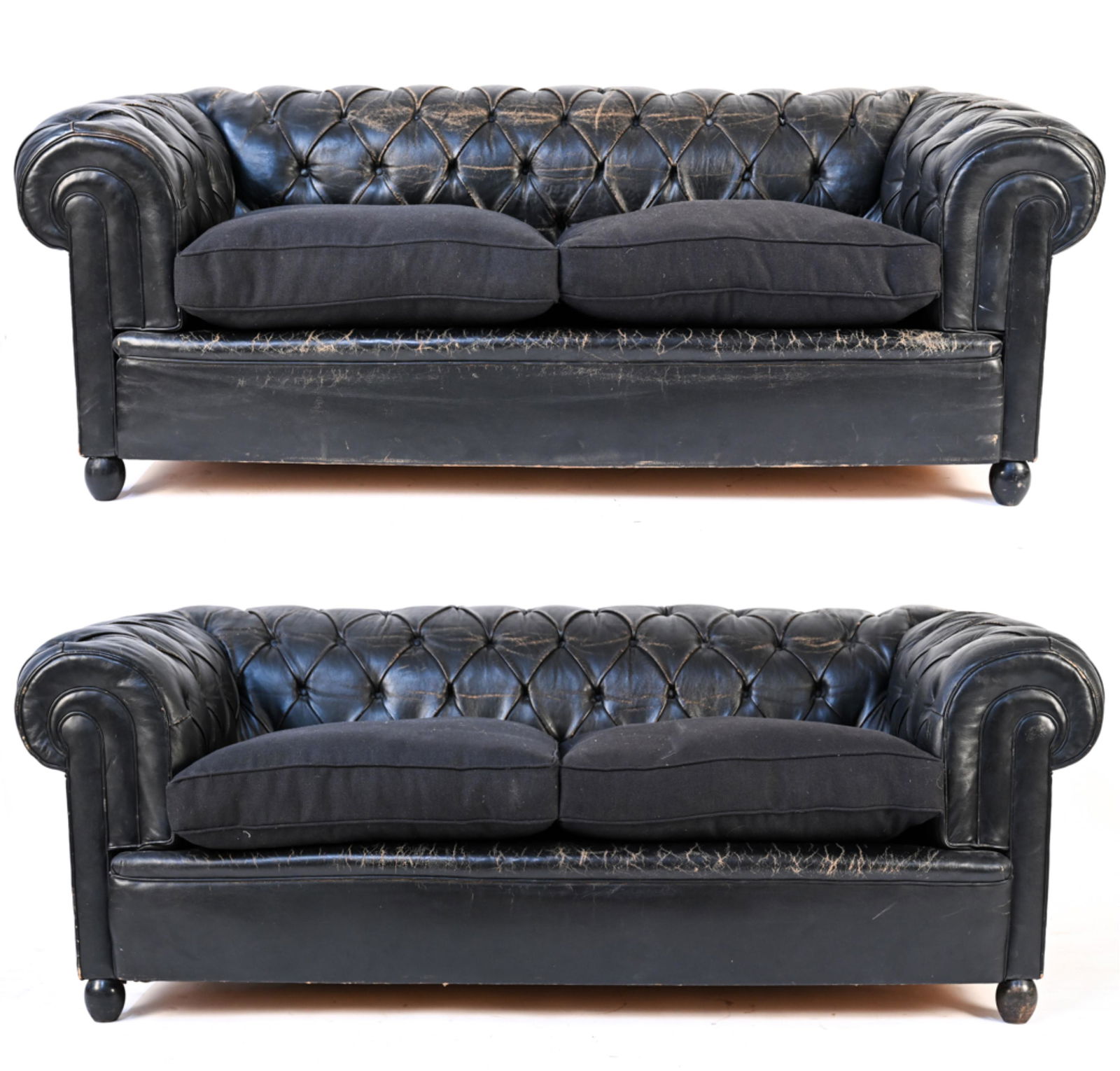 (2) TUFTED LEATHER CHESTERFIELD STYLE SOFAS (1 of 20)
