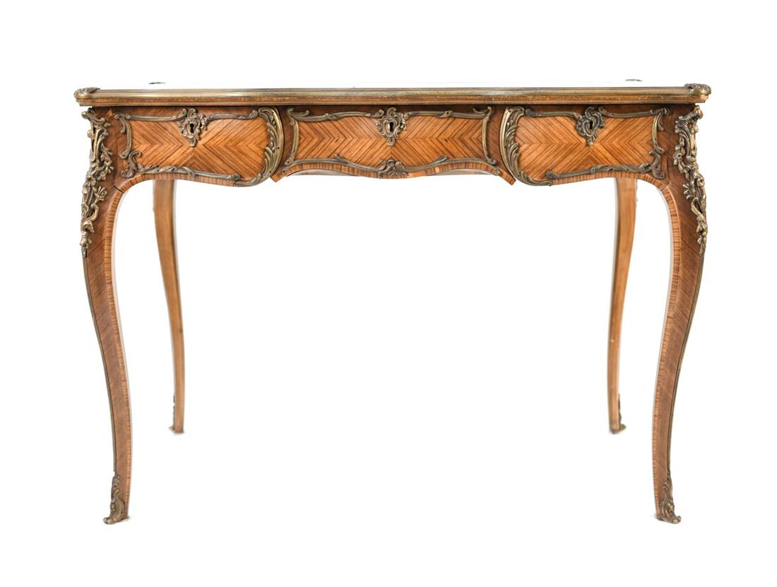 LOUIS XV REVIVAL SIMÓN BONA ORMOLU LEATHER DESK (1 of 20)