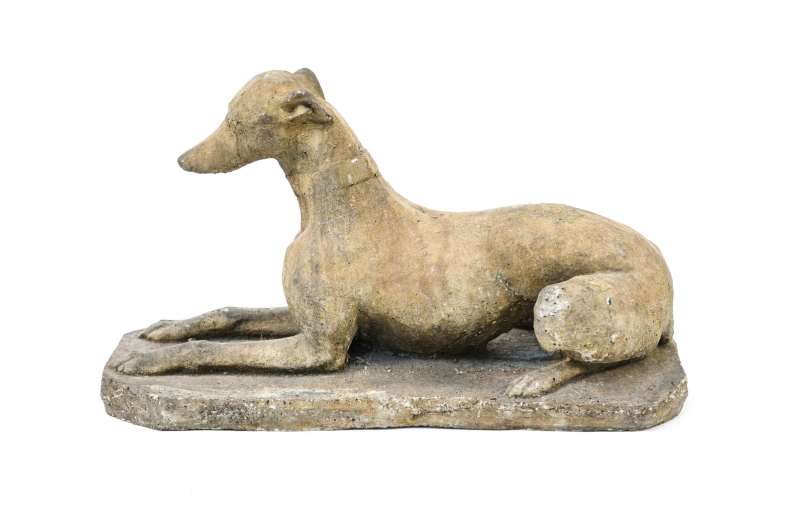 MOLDED CEMENT WHIPPET/GREYHOUND DOG SCULPTURE (1 of 15)