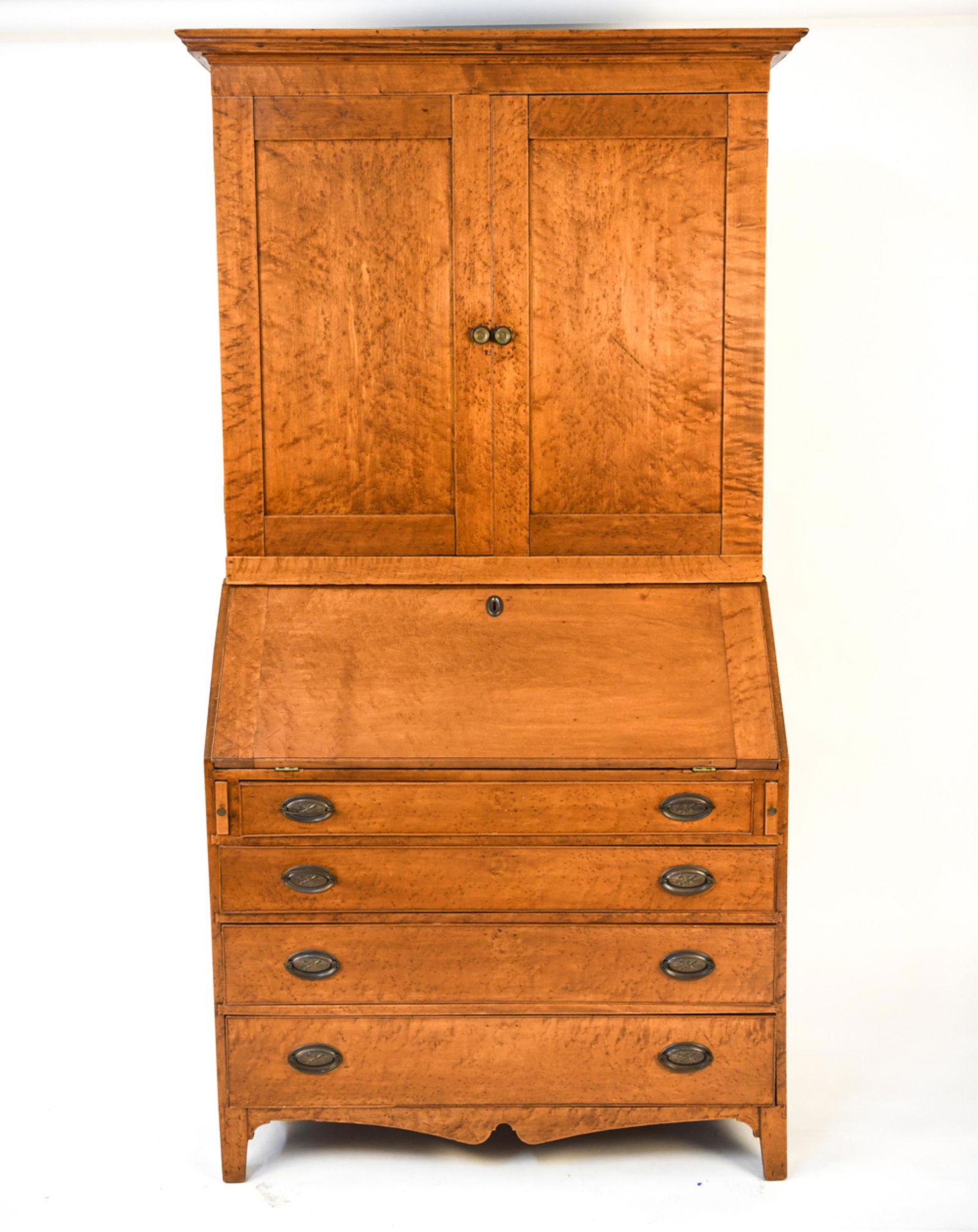 HEPPLEWHITE BURL WOOD SECRETARY DESK (1 of 20)