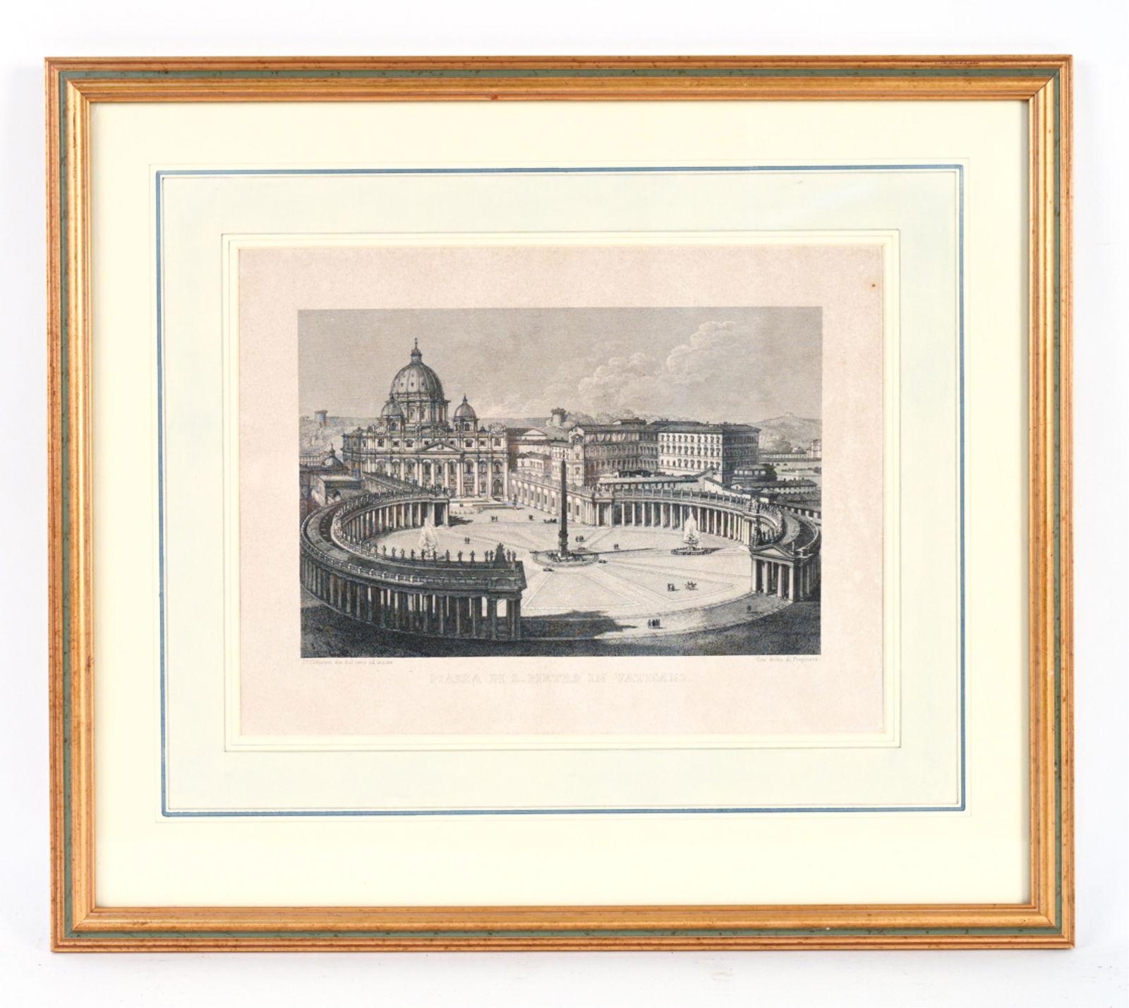 19TH C. ETCHING ST. PETER'S SQUARE (1 of 14)