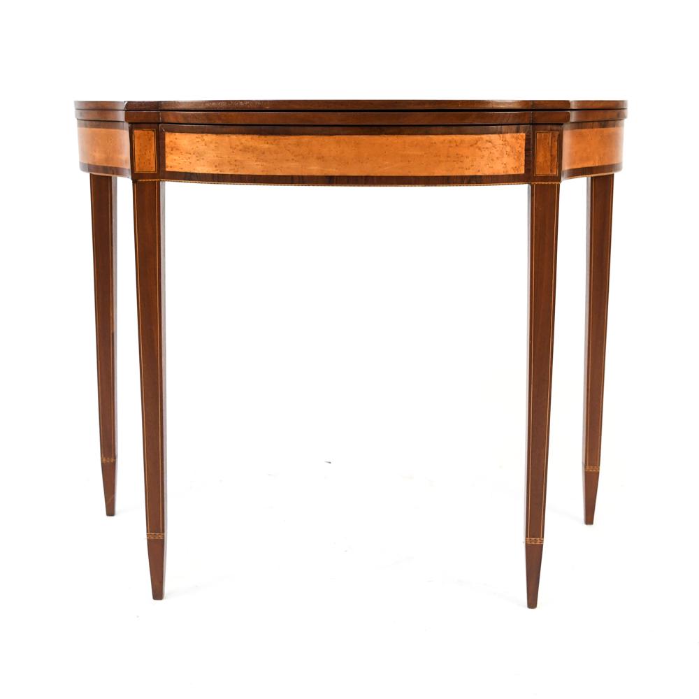 ANTIQUE INLAID DEMILUNE FLIP-TOP TABLE (1 of 18)