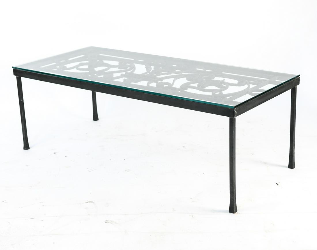 WROUGHT IRON & GLASS COFFEE TABLE (1 of 14)